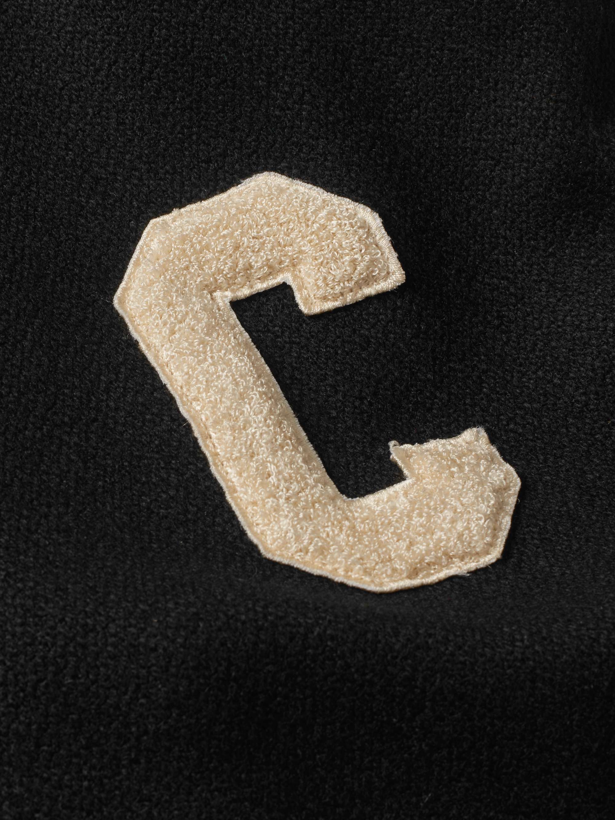Appliquéd Wool-Blend and Leather Varsity Jacket view