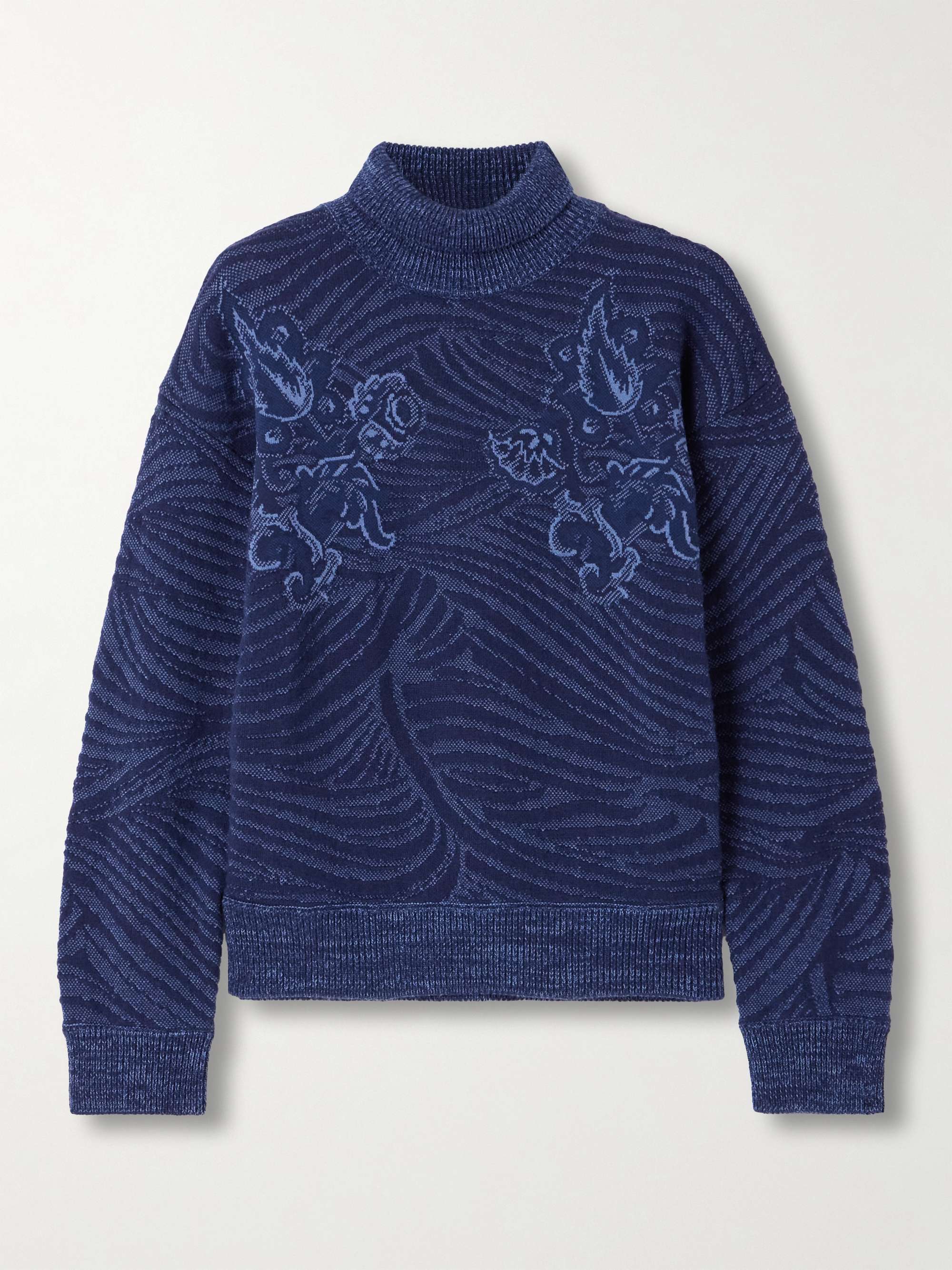 Jacquard-knit wool-blend turtleneck sweater hero visual