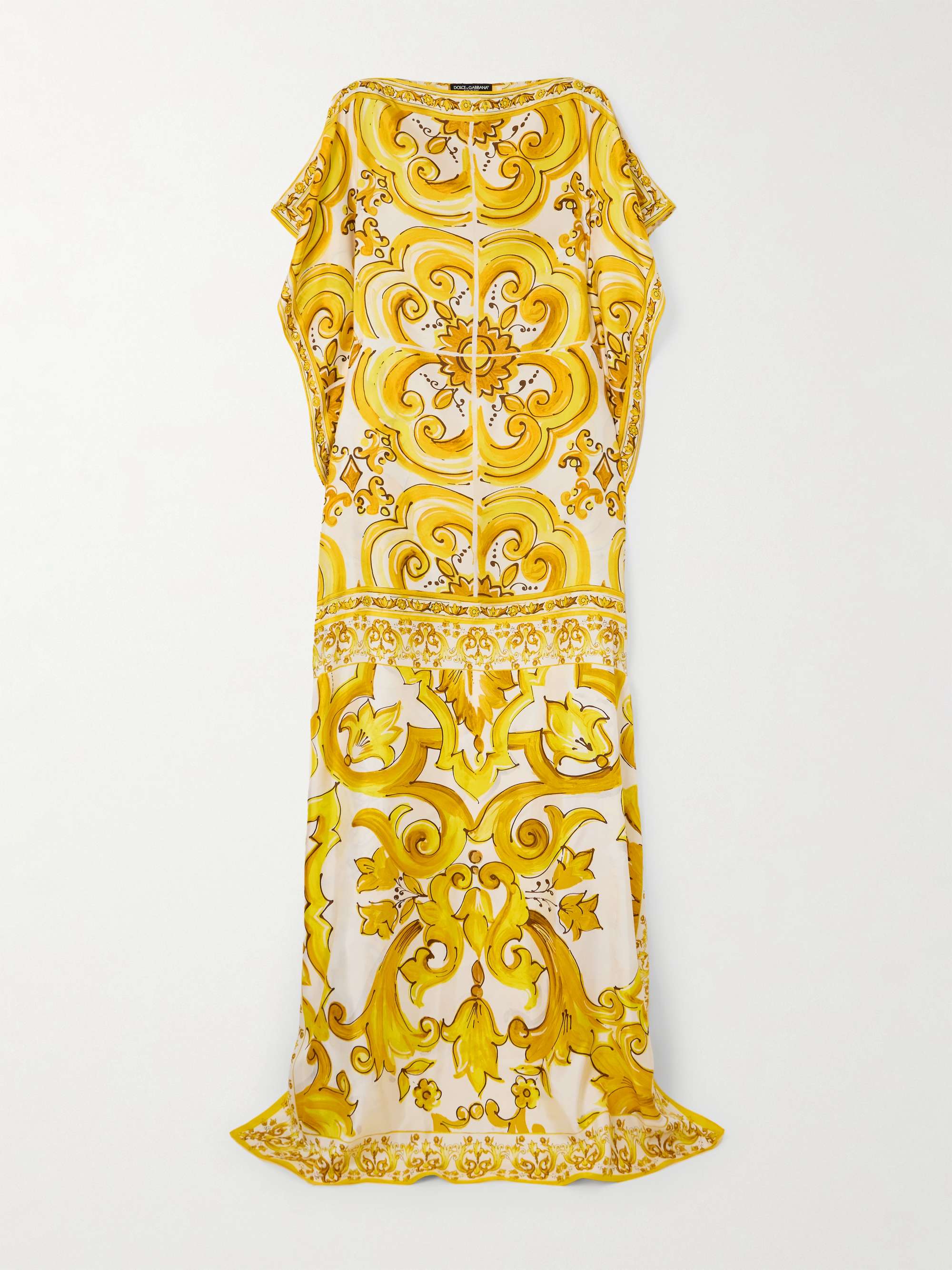 Maiolica floral-print silk-twill kaftan hero visual