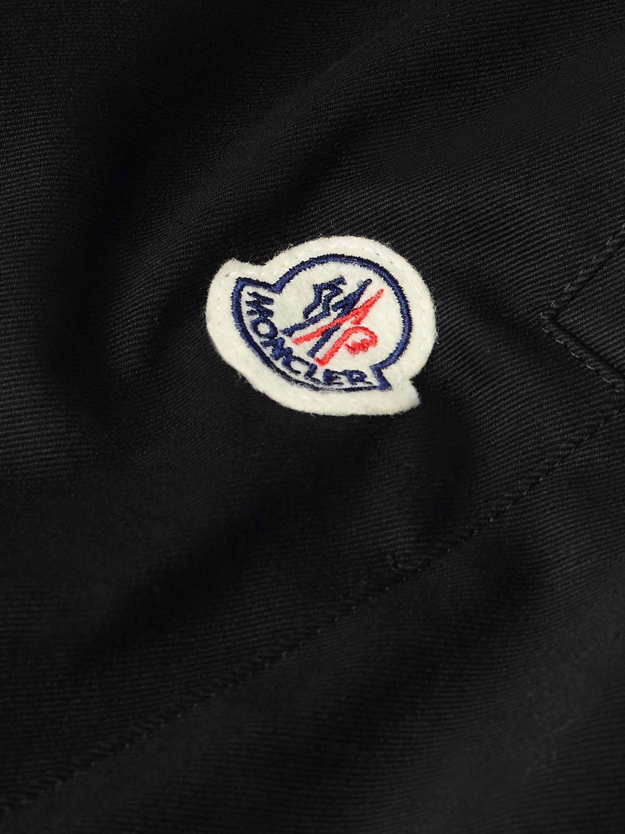 Straight-Leg Logo-Appliquèd Cotton-Blend Gabardine Trousers view