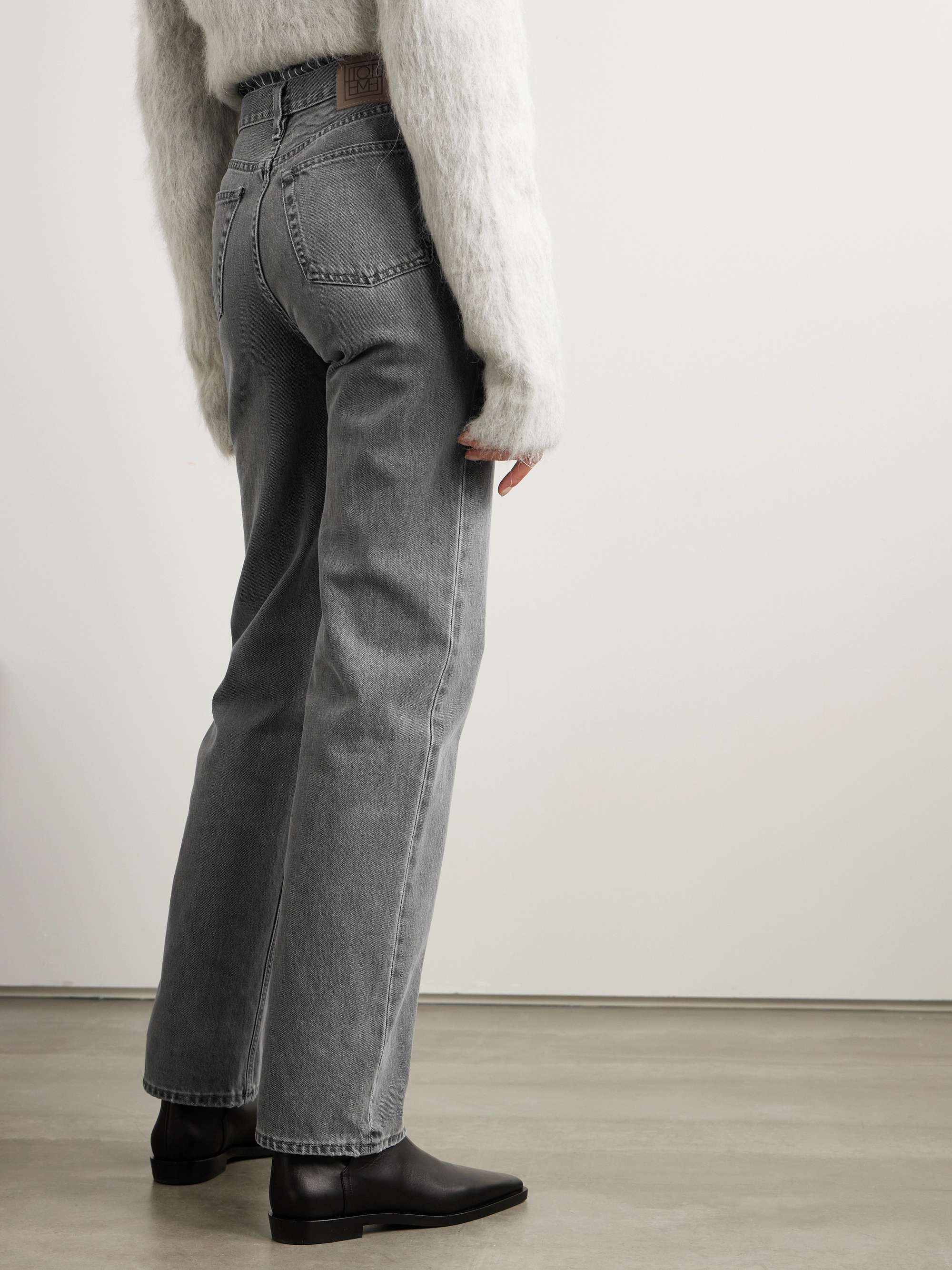 High-rise straight-leg organic jeans view