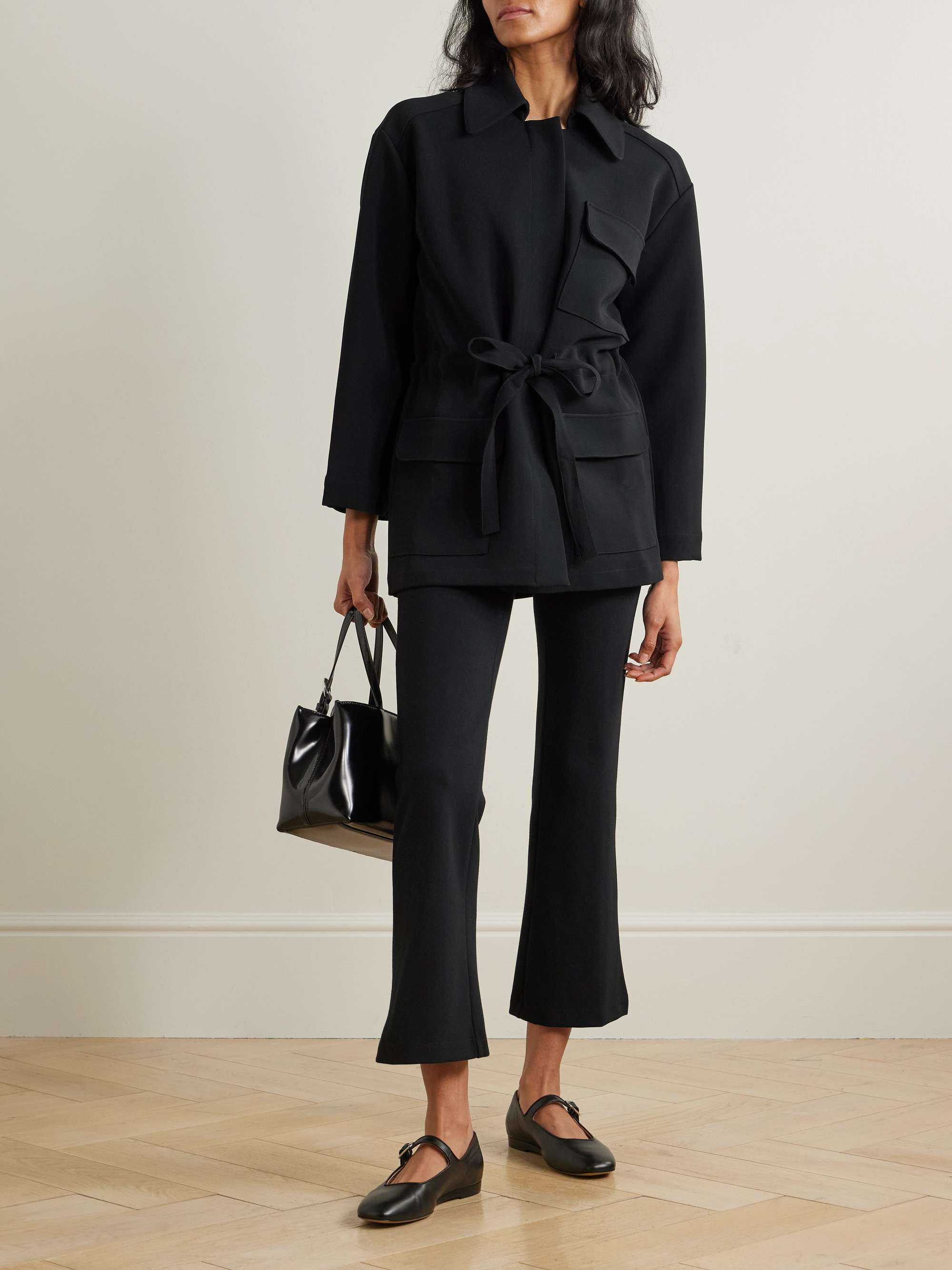 Arielle belted crepe jacket view