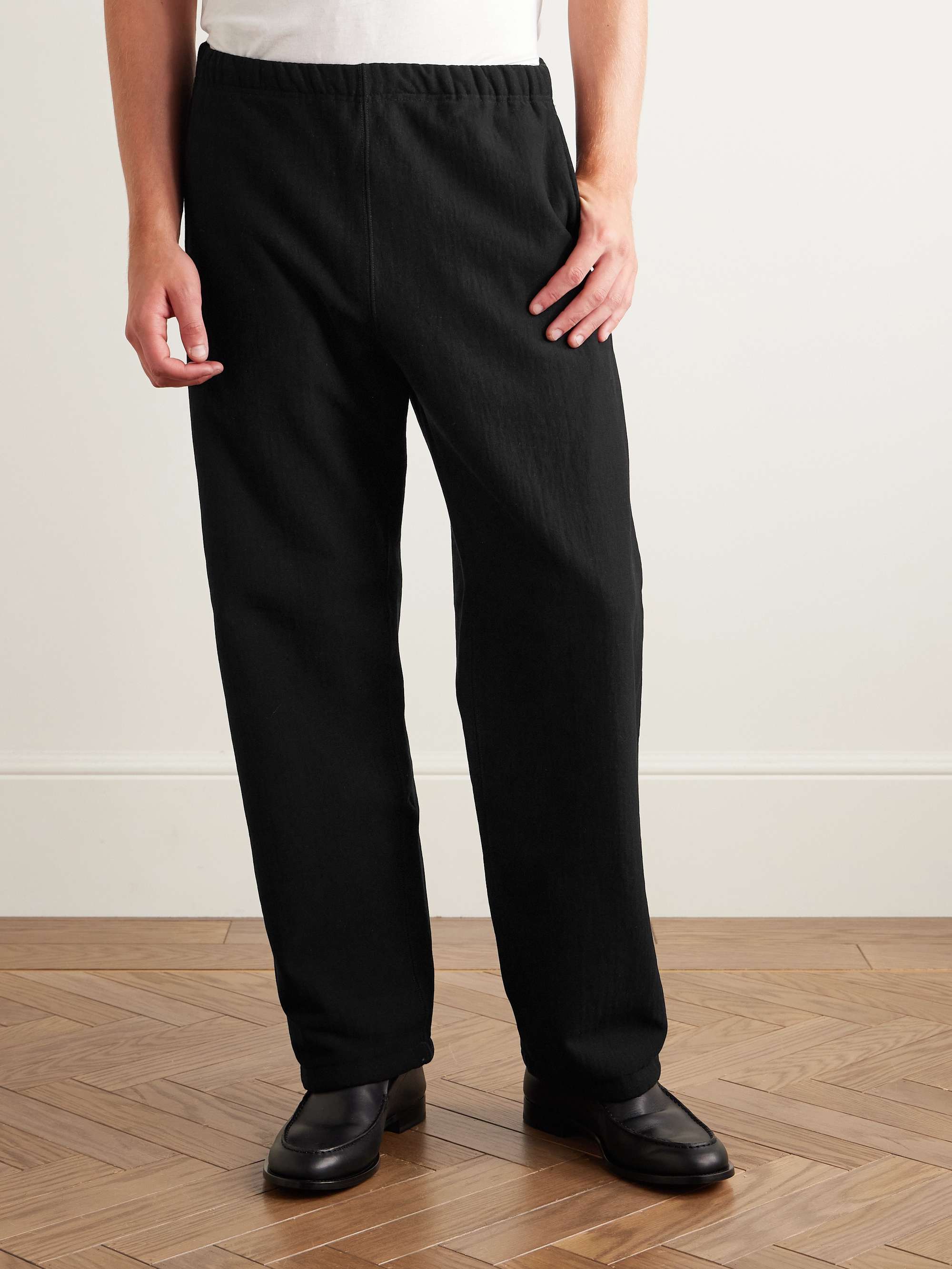 Straight-Leg Cotton-Jersey Trousers view