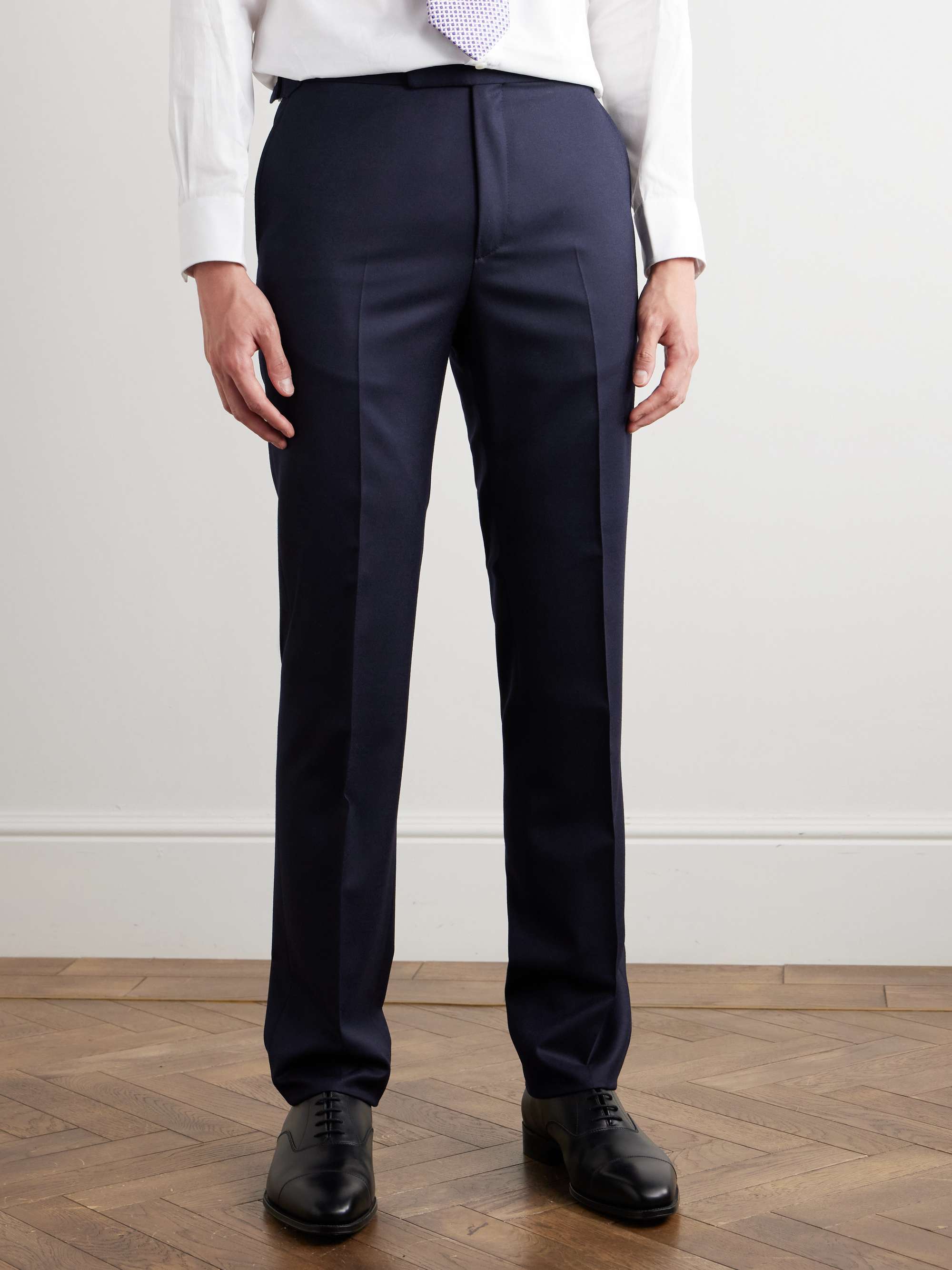 Tapered Wool-Flannel Suit Trousers view