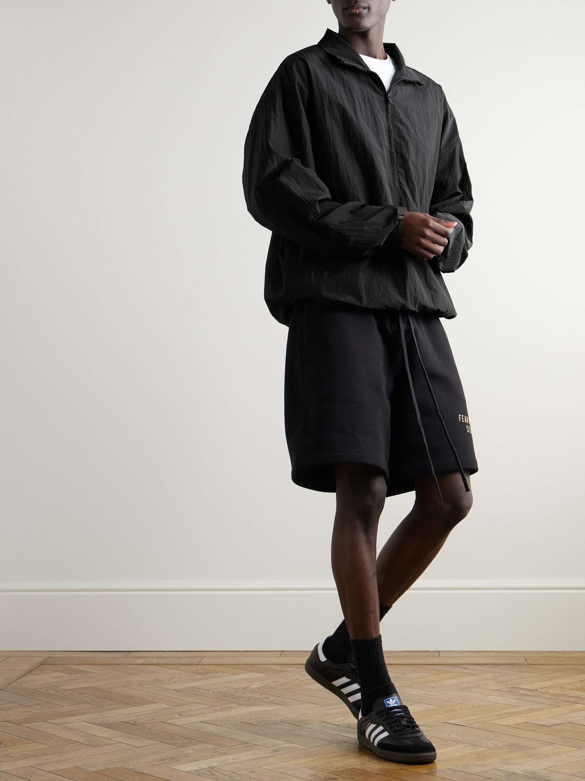 Panelled Crinkled Nylon-Ripstop Half-Zip Jacket view