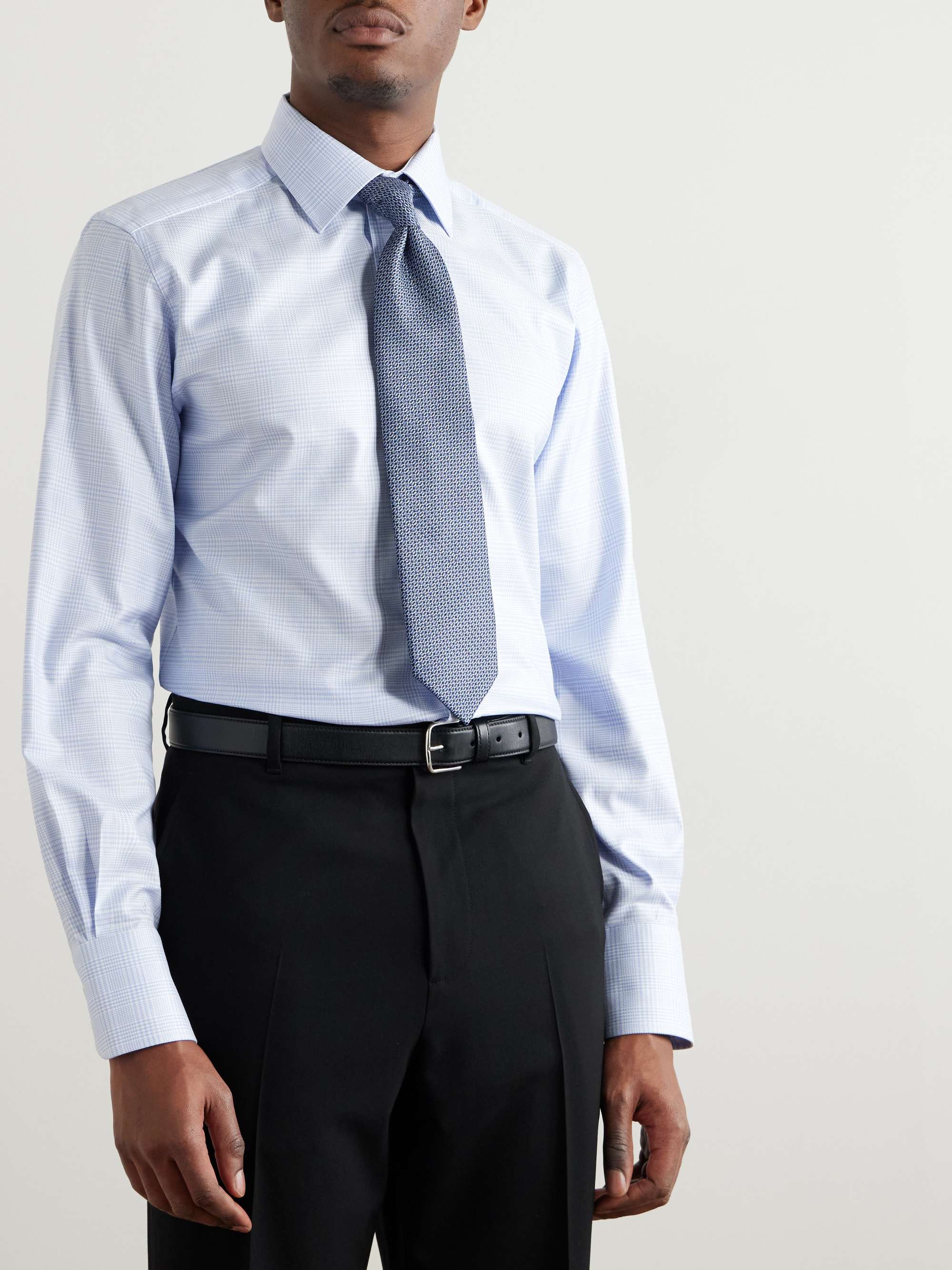 Prince of Wales Checked Cotton-Poplin Shirt view
