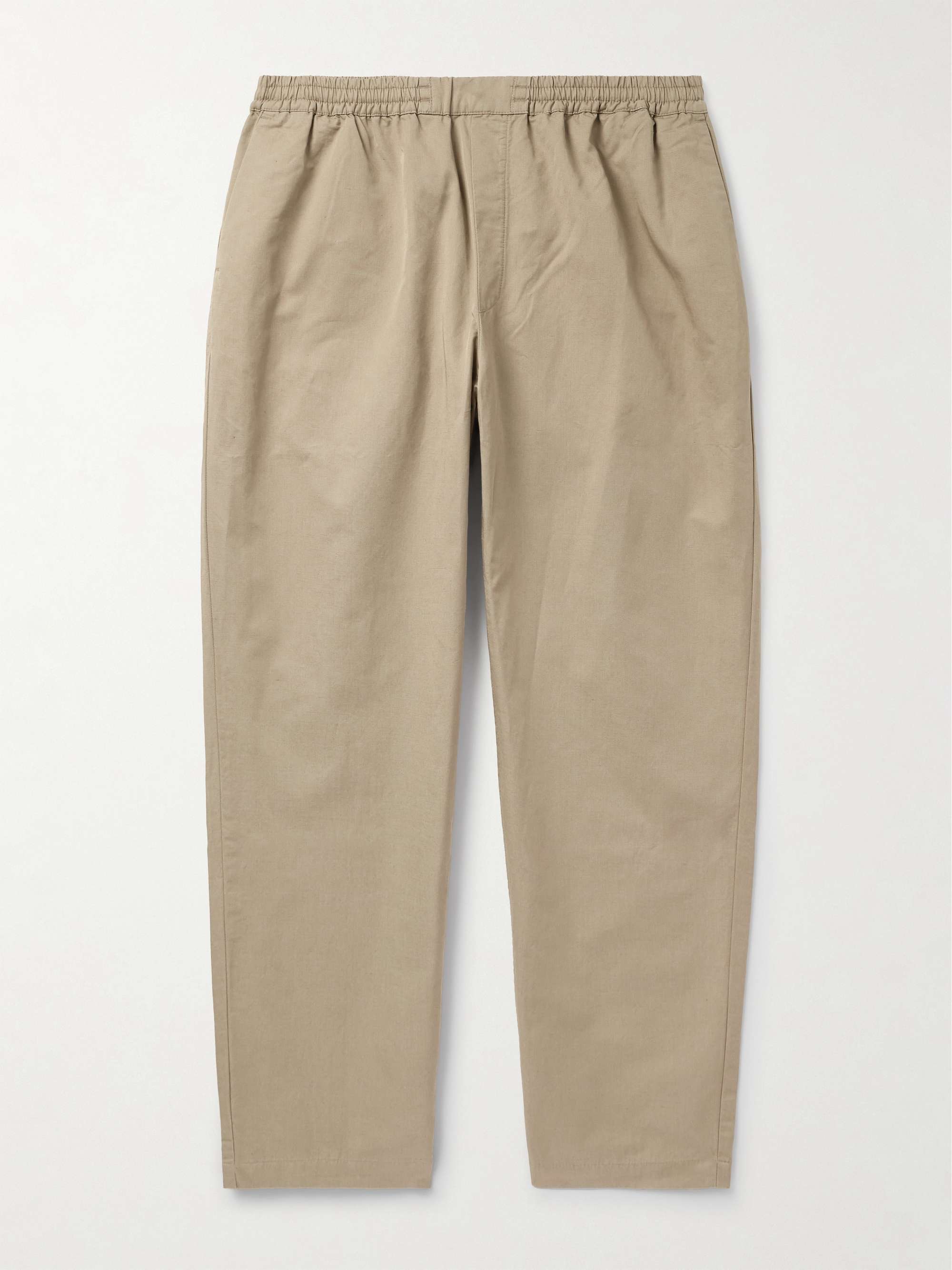Banasa Straight-Leg Cotton and Linen-Blend Flannel Trousers hero visual