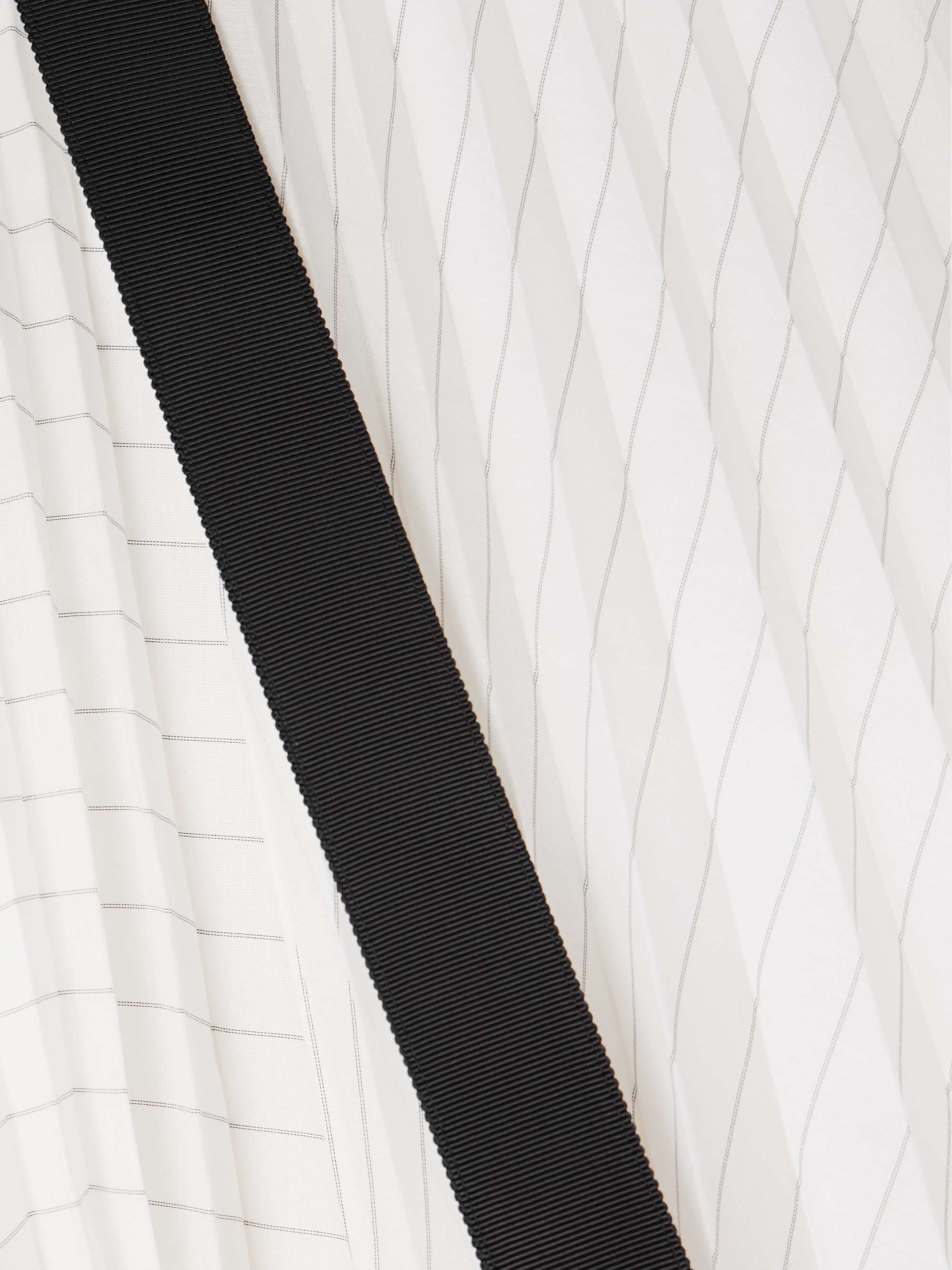 Belted pleated striped voile midi skirt view