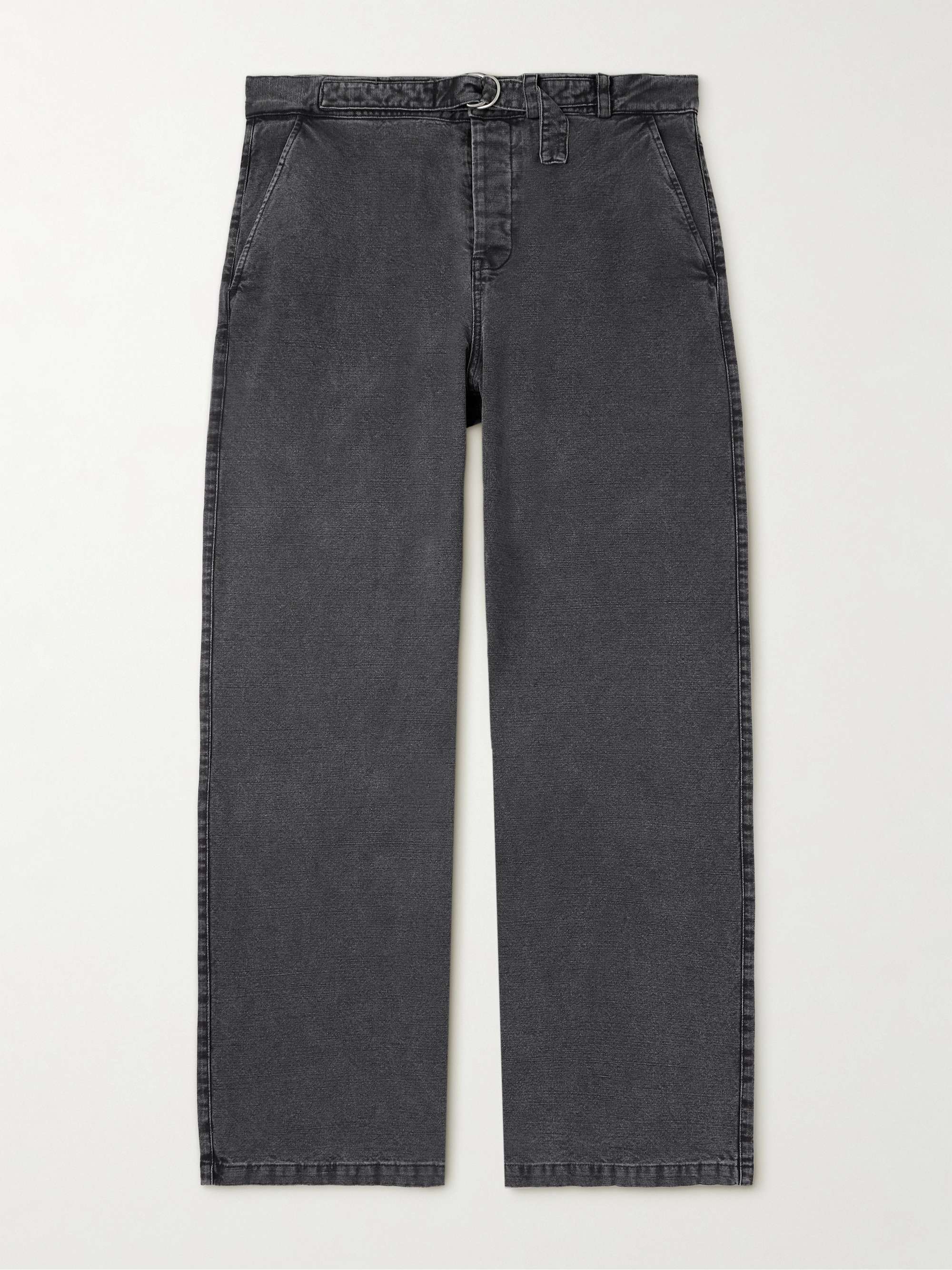 Stern Straight-Leg Belted Cotton and Linen-Blend Canvas Trousers hero visual