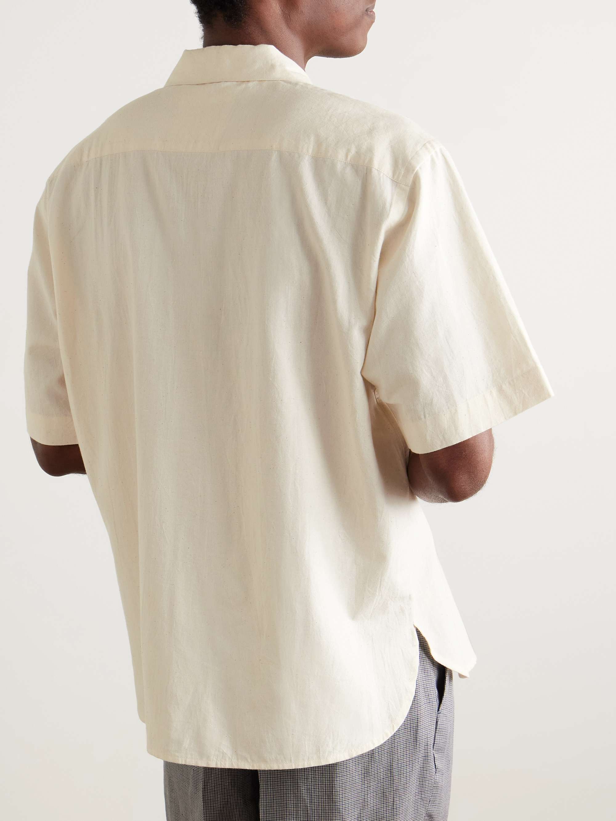 Ronen Convertible-Collar Embroidered Cotton Shirt view