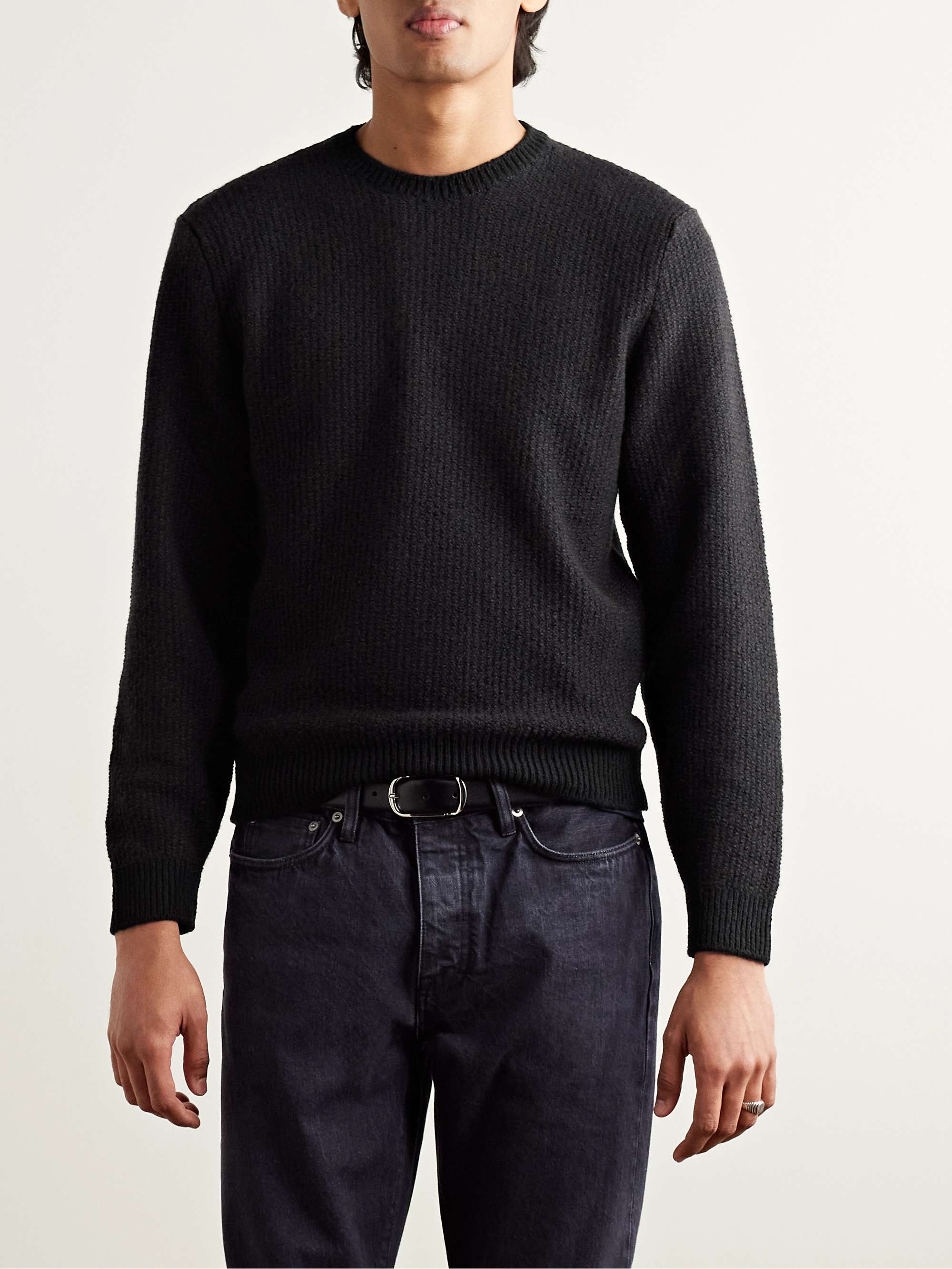Breidin Honeycomb-Knit Merino Wool and Cashmere-Blend Sweater view