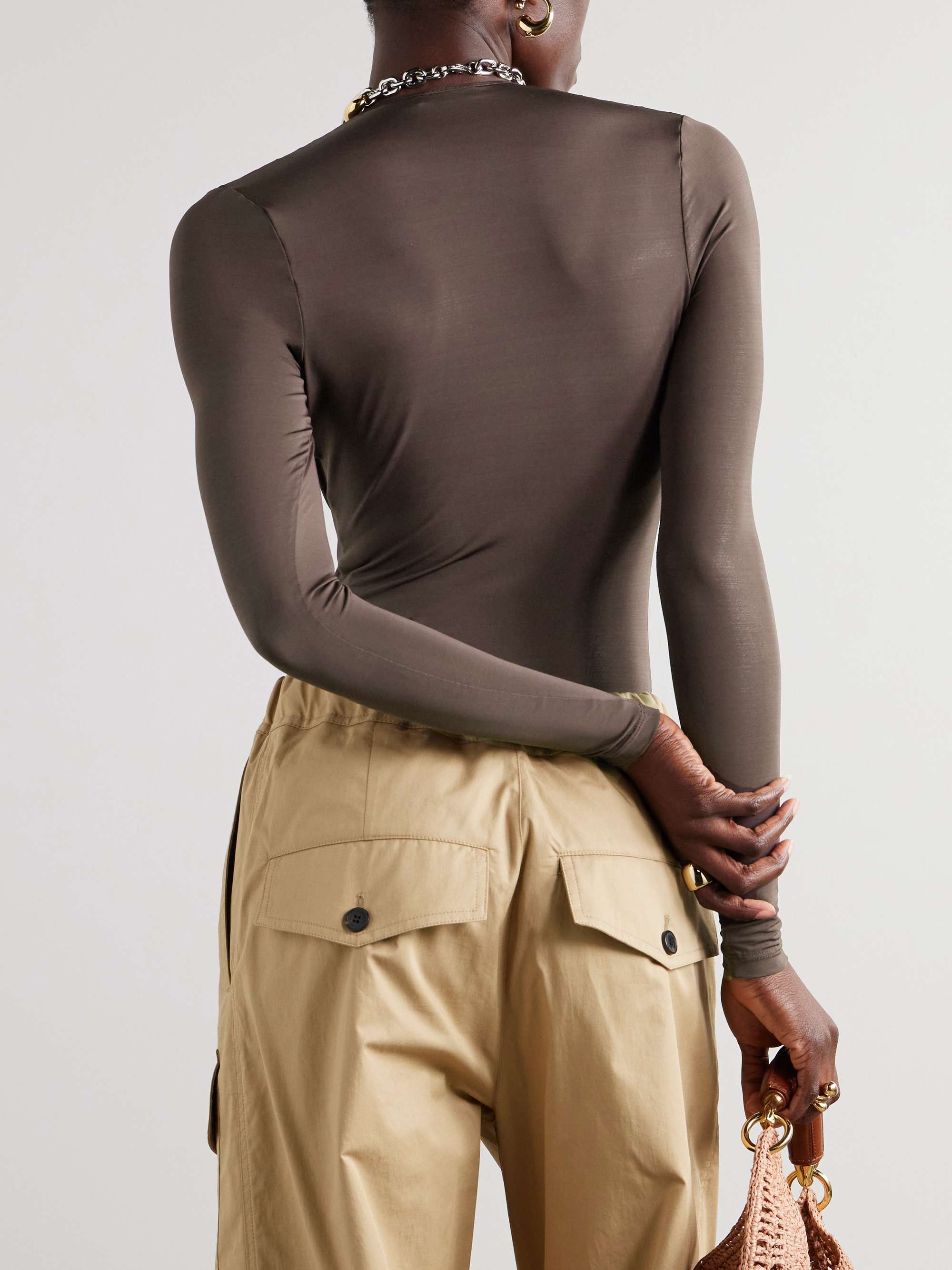 Dawning stretch-mesh bodysuit view