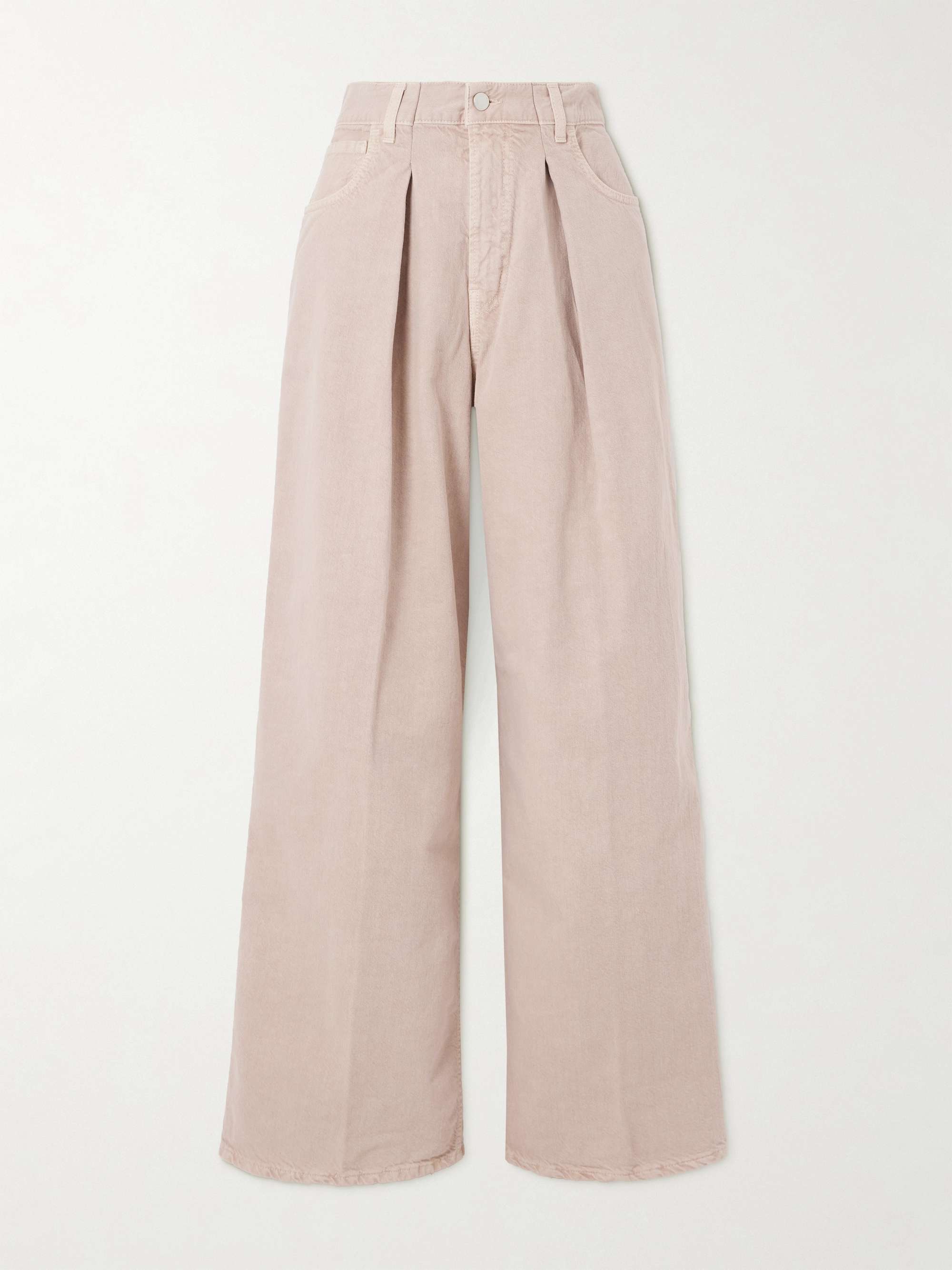 Candy pleated mid-rise wide-leg jeans hero visual