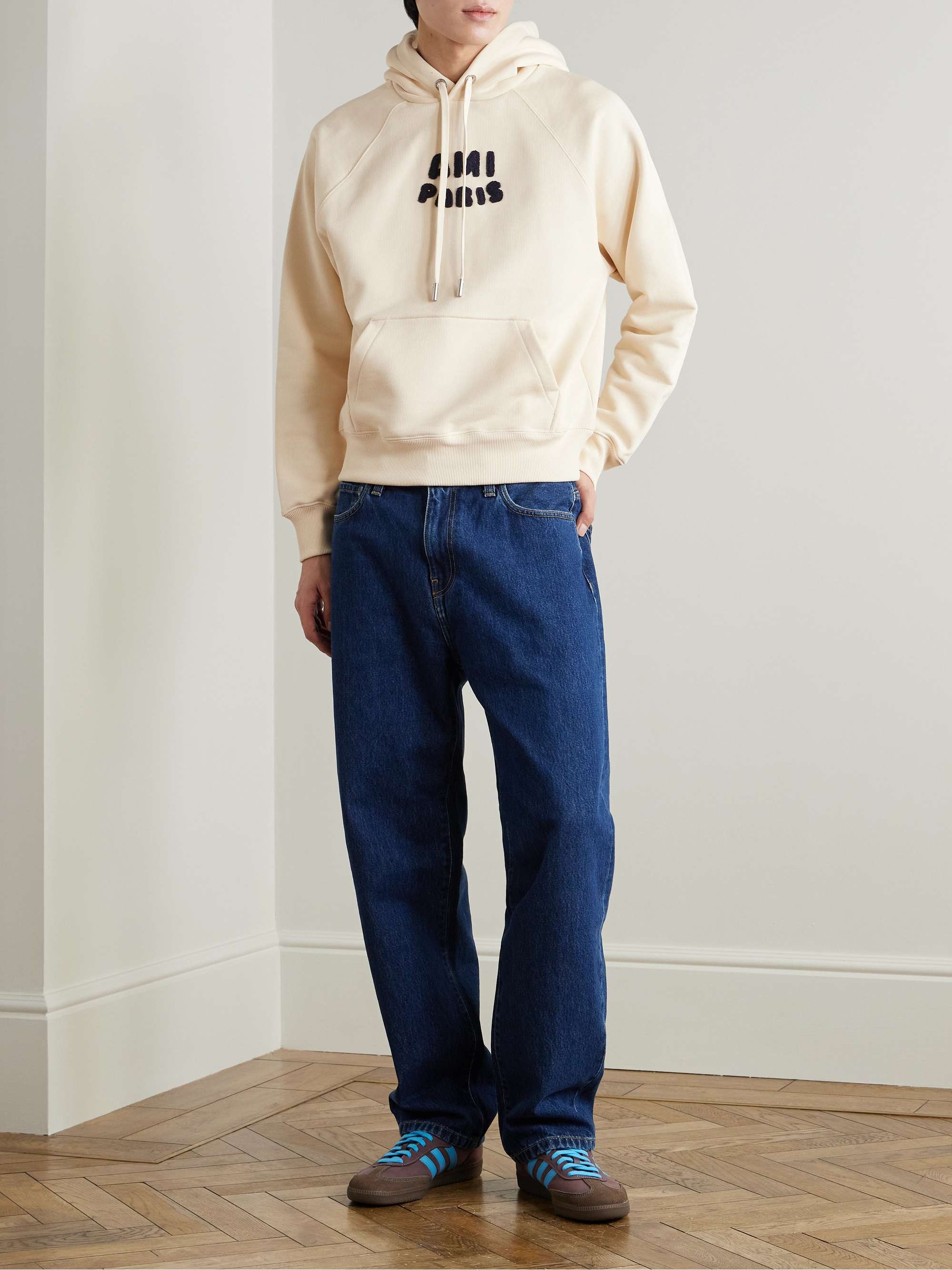 Logo-Flocked Organic Cotton-Jersey Hoodie view