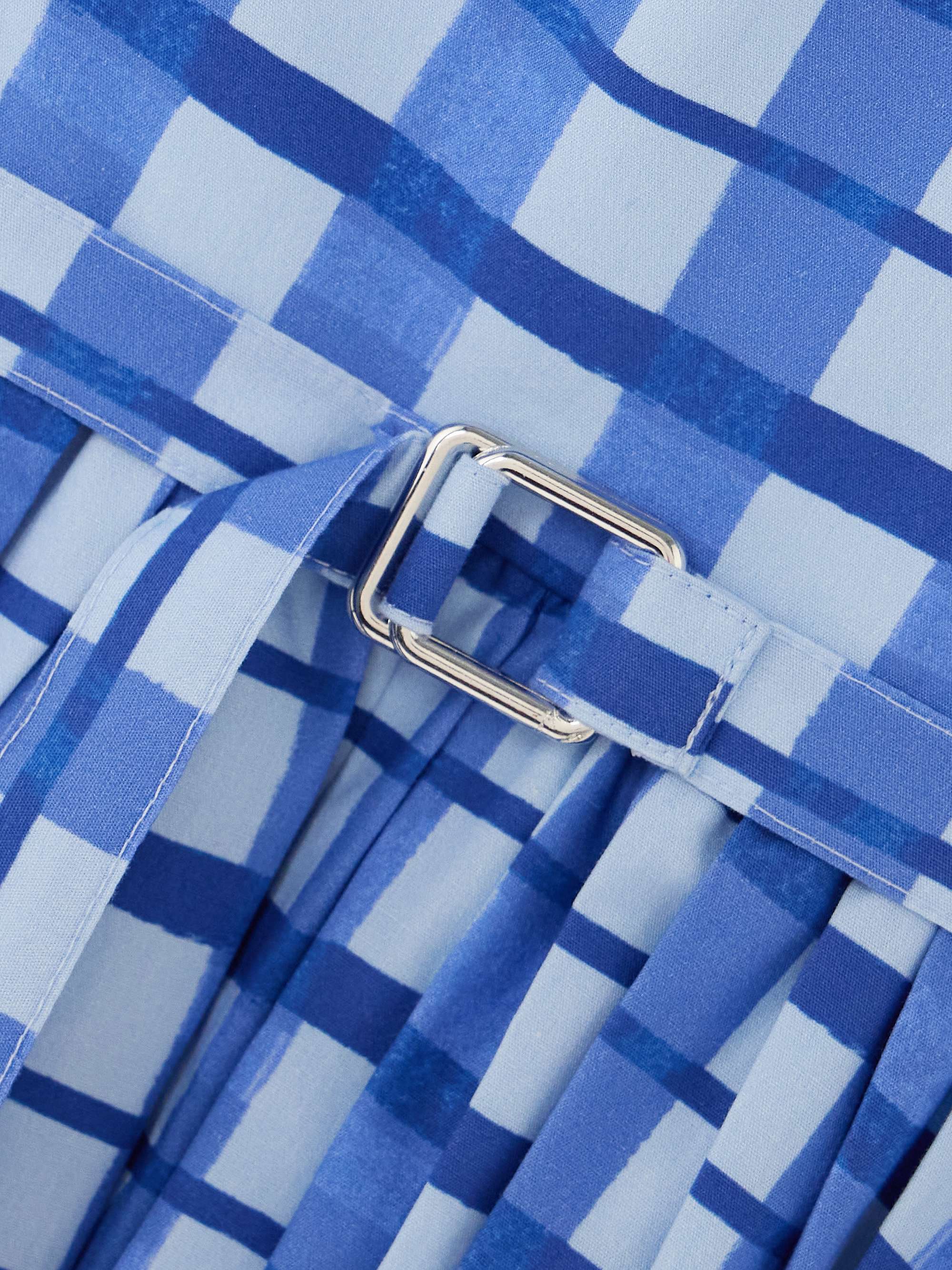 Eglantine belted pleated checked cotton-poplin midi dress view