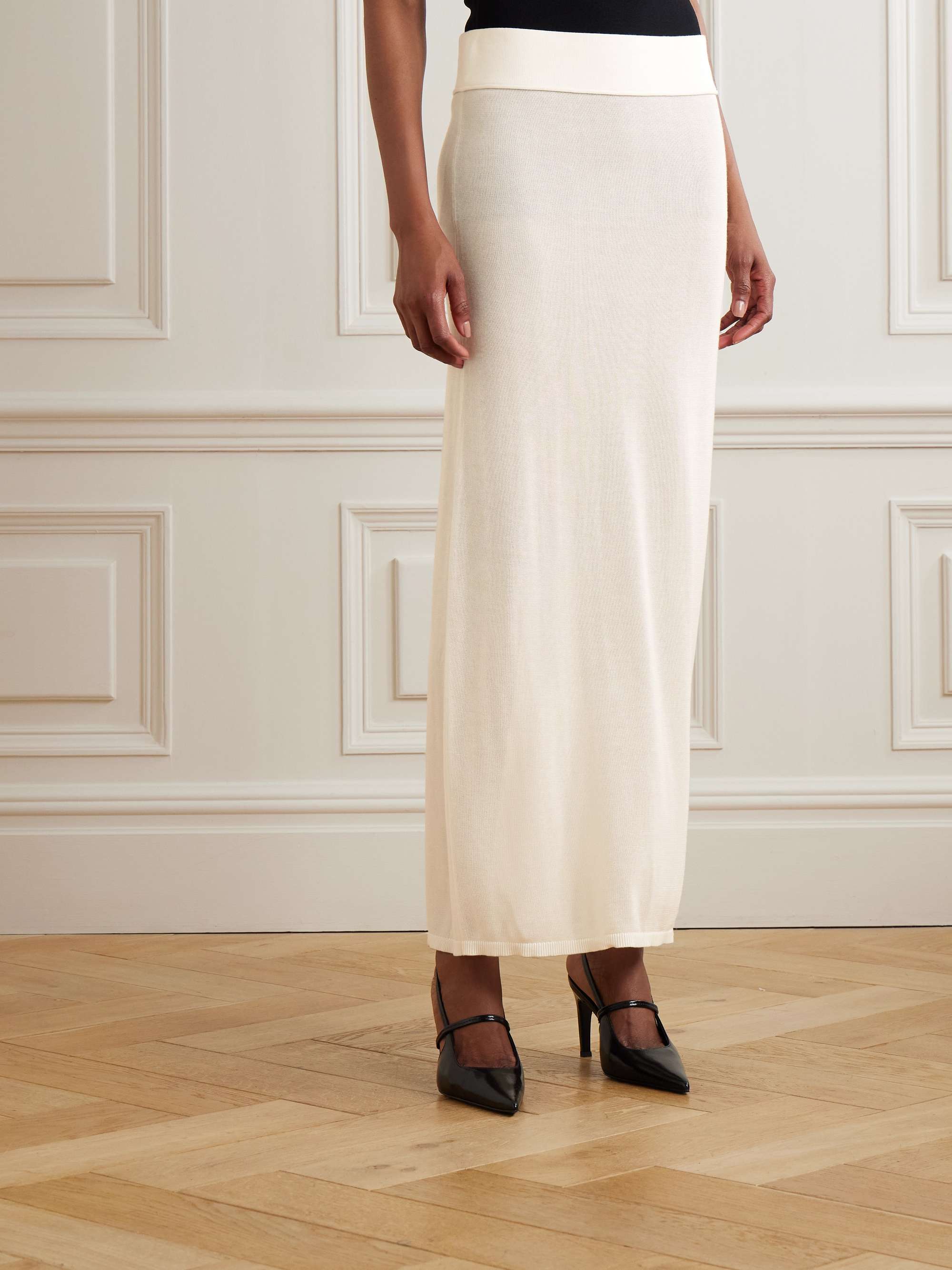 Lyocell and cashmere-blend maxi skirt view