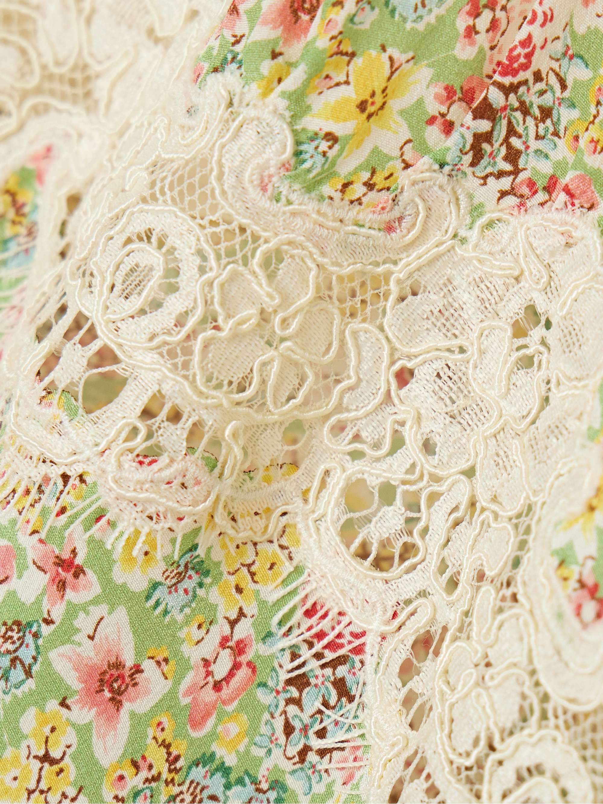 Neria corded lace-trimmed floral-print silk-satin camisole view