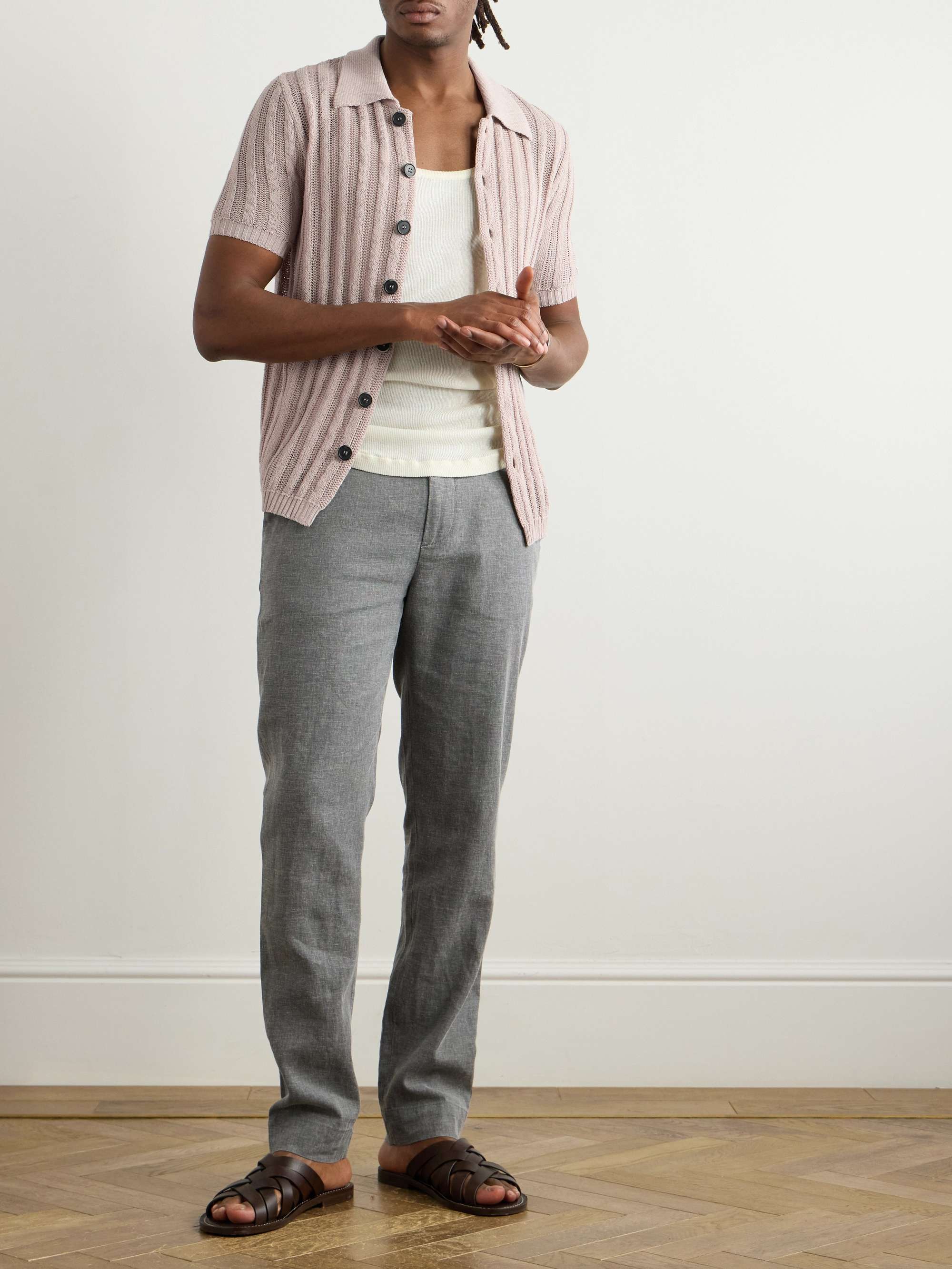 Ribbed Linen and Cotton-Blend Shirt view