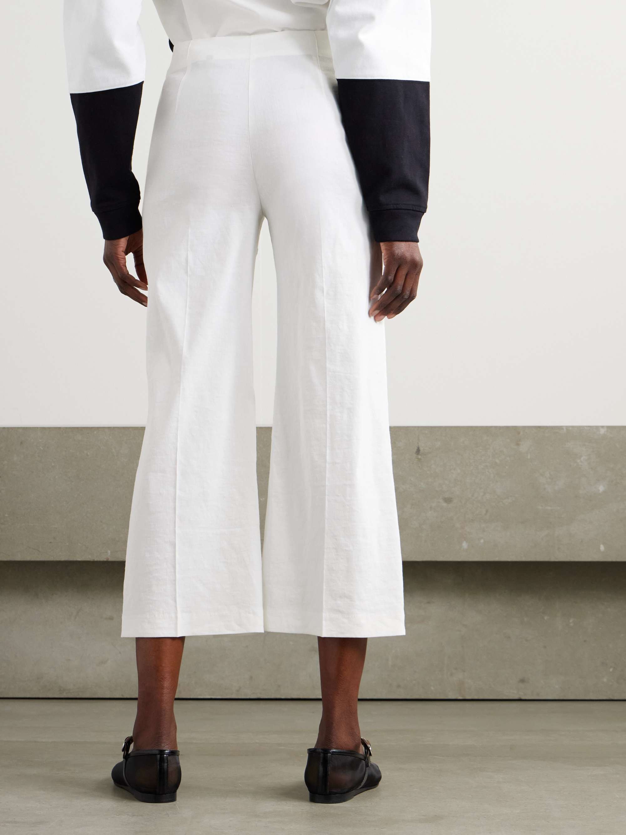 Terena cropped linen-blend wide-leg pants view
