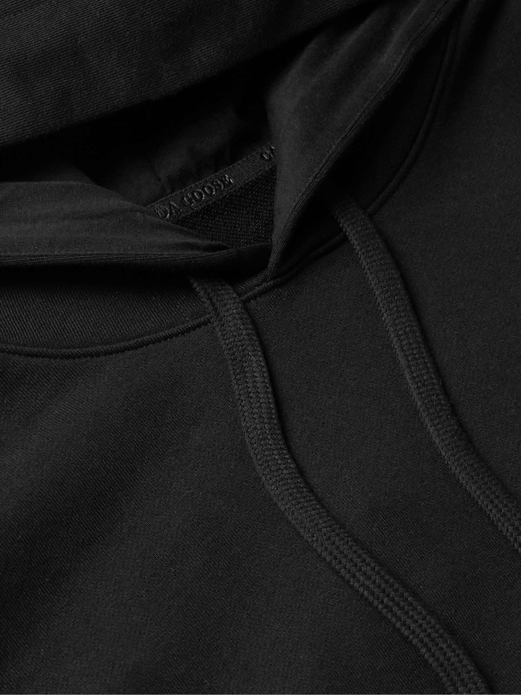 Huron Logo-Appliquéd Organic Cotton-Jersey Hoodie view