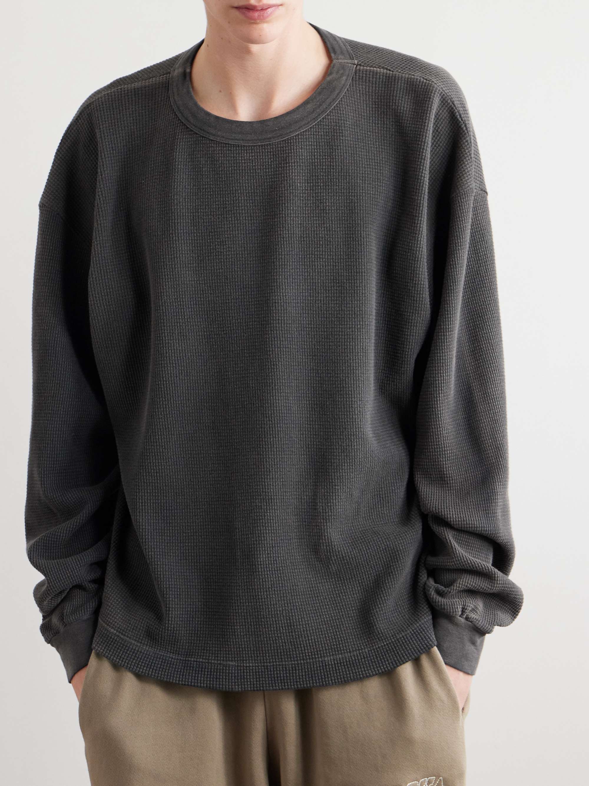 Logo-Print Waffle-Knit Cotton T-Shirt view