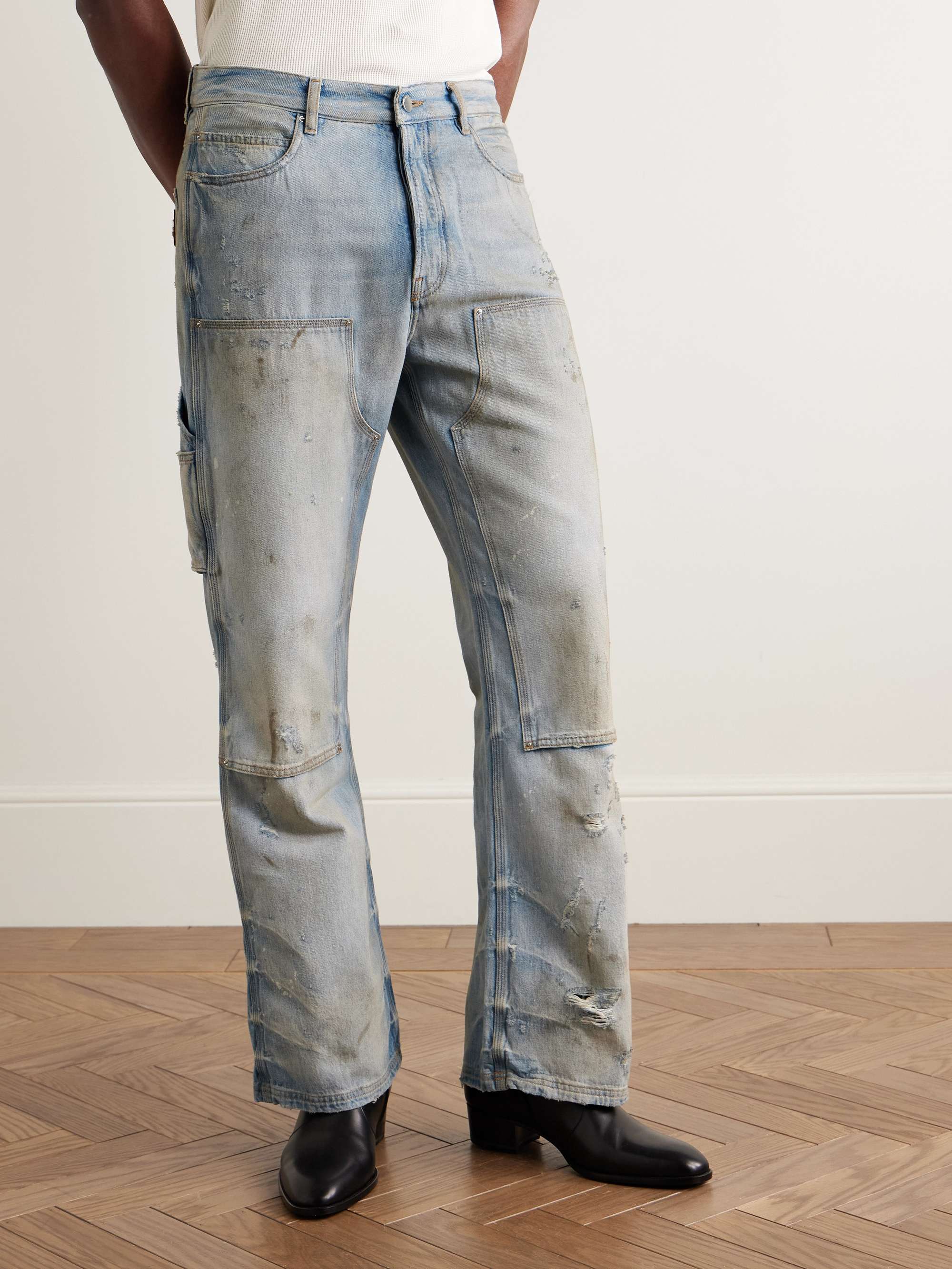 Carpenter Straight-Leg Distressed Jeans view