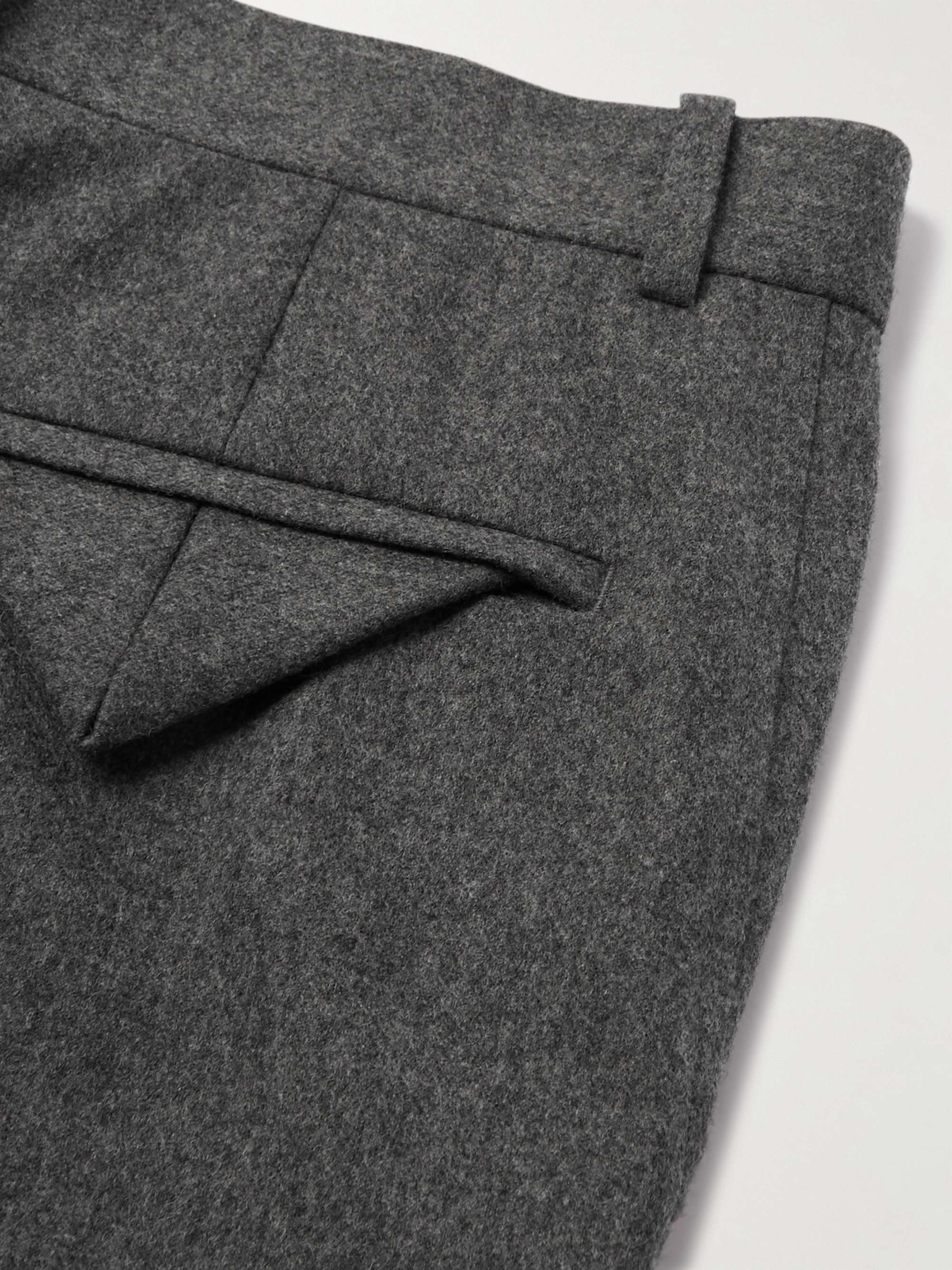 Straight-Leg Wool-Flannel Trousers view