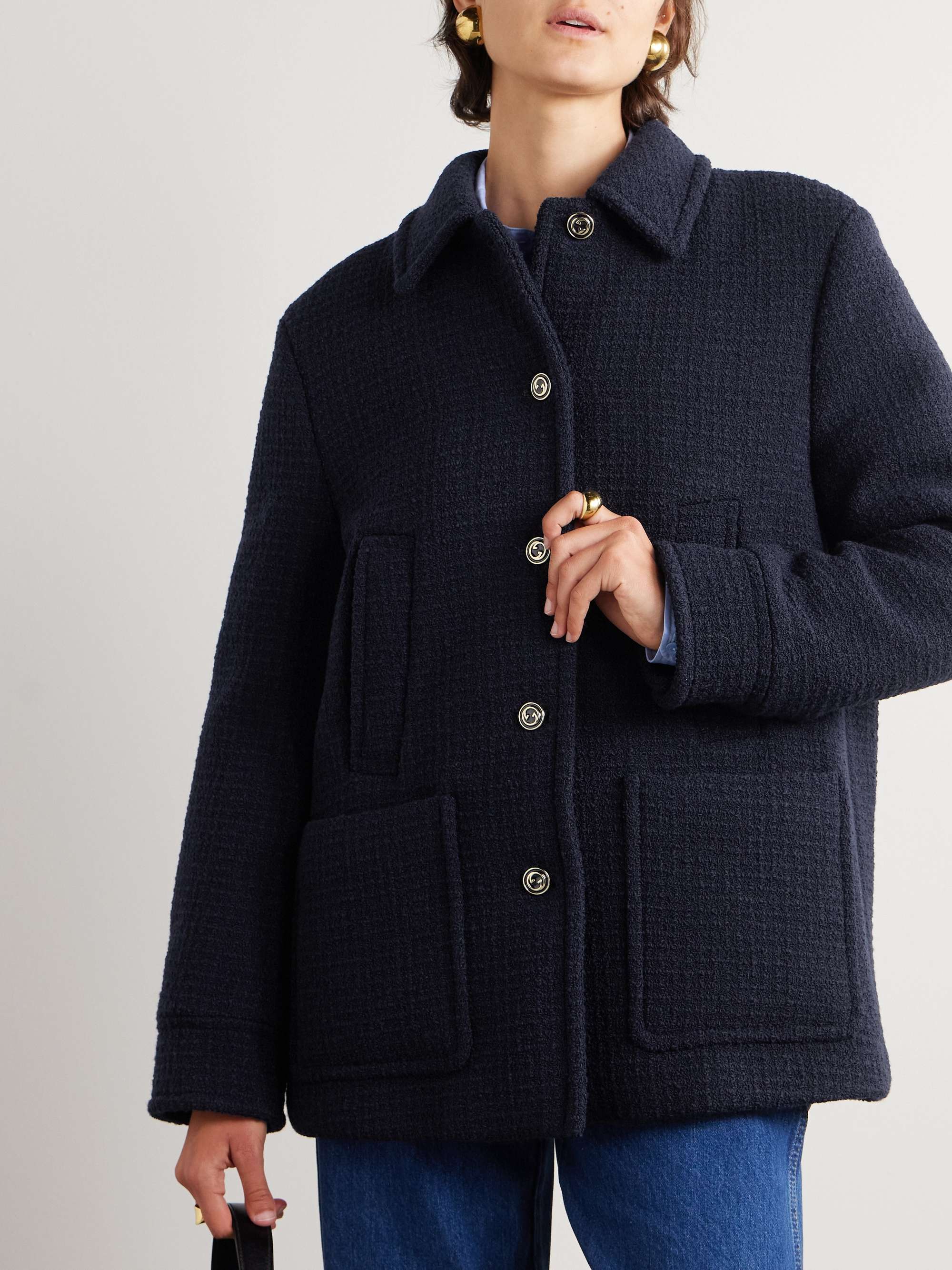 Wool-blend bouclé-tweed coat view