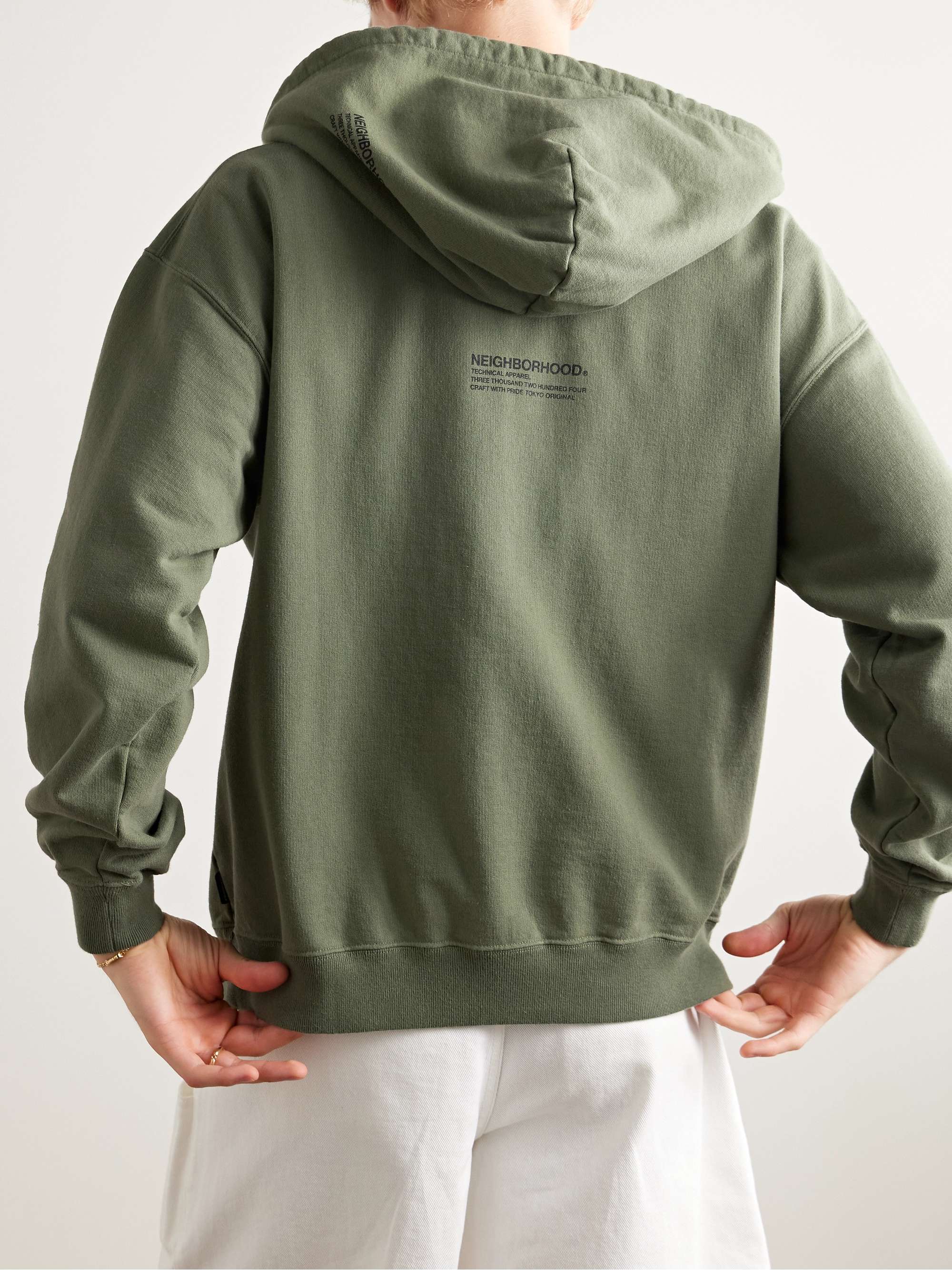 Logo-Appliquéd Printed Cotton-Jersey Zip-Up Hoodie view