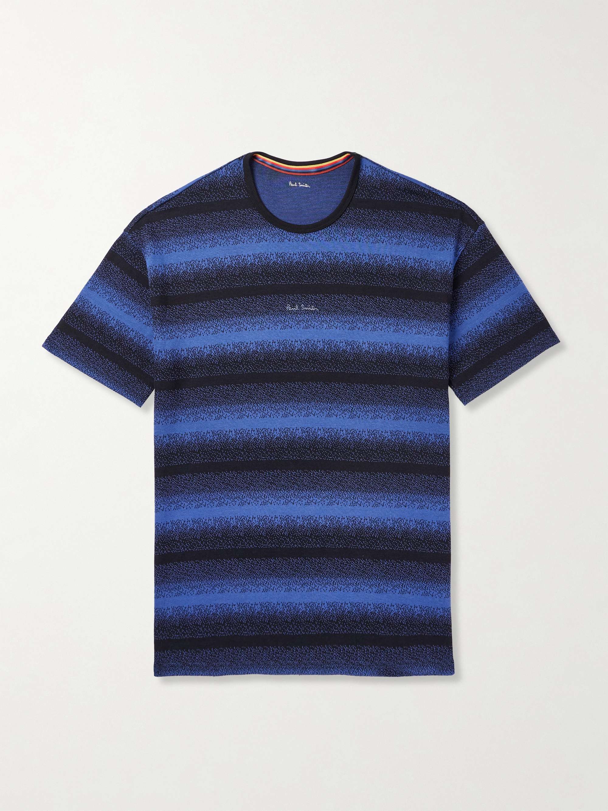 Logo-Embroidered Striped Cotton and Modal-Blend Piqué T-Shirt hero visual