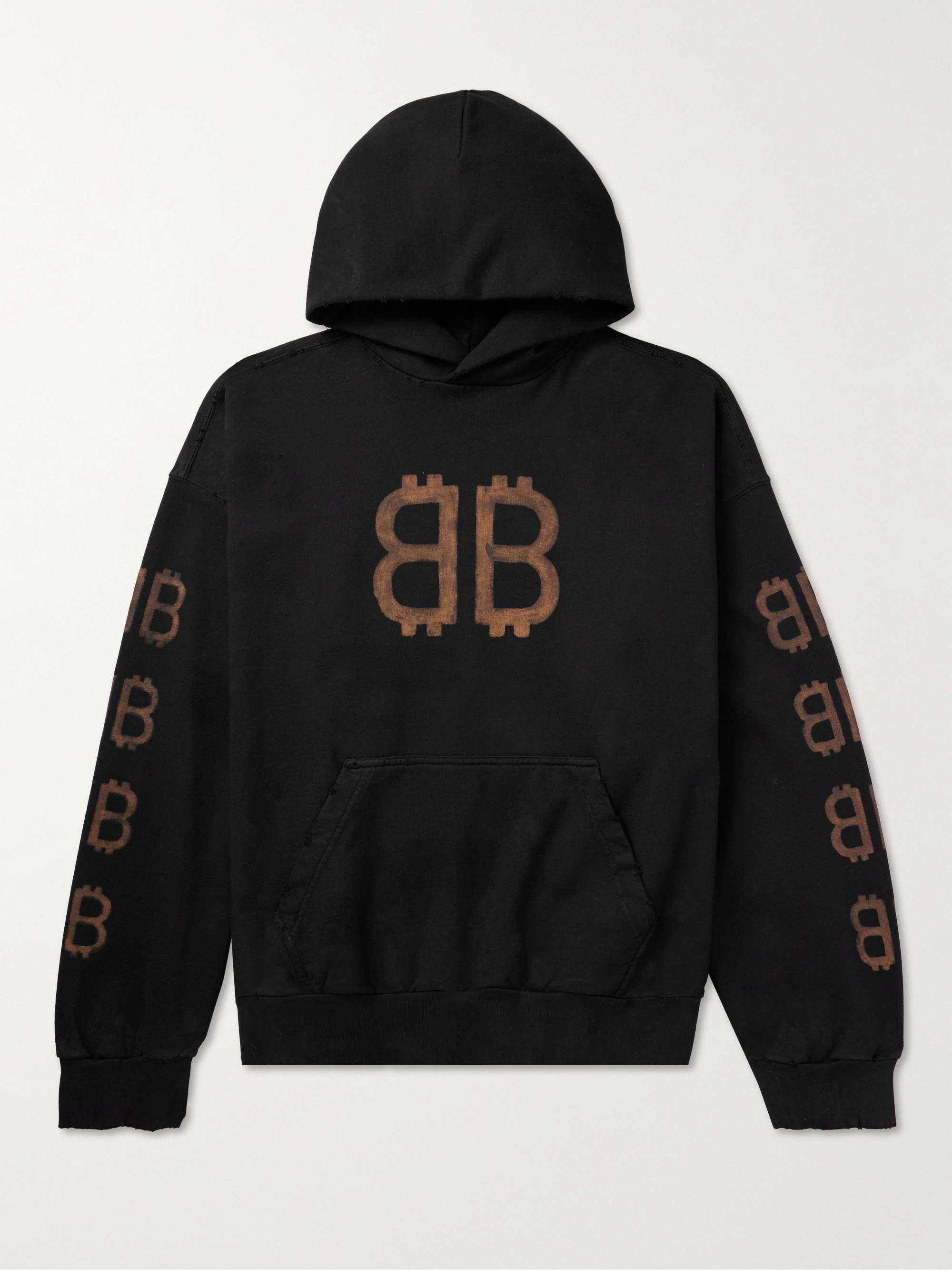 Crypto Logo-Print Bleached Cotton-Jersey Hoodie hero visual