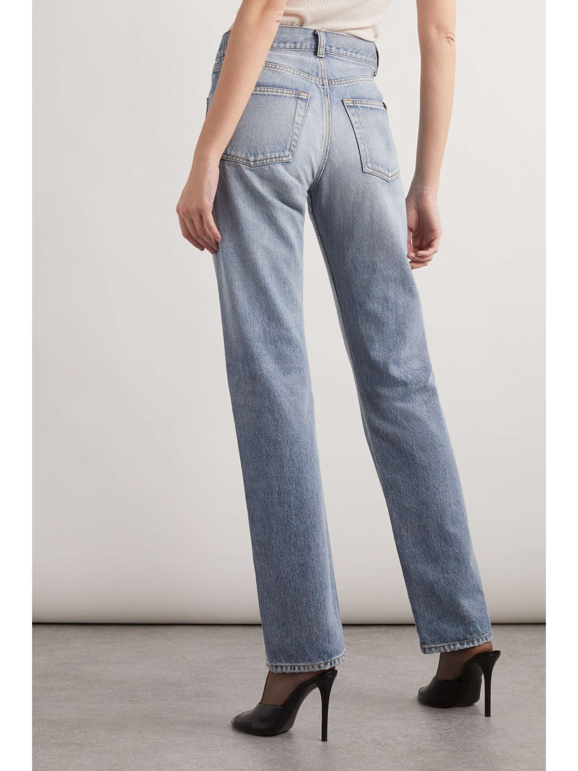 Cassandre embellished high-rise straight-leg jeans view