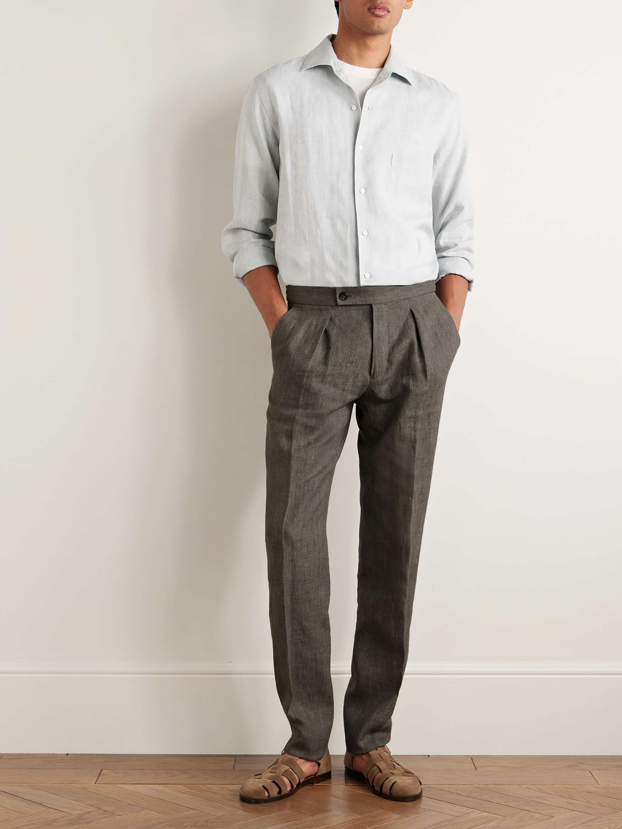 Venezia 1951 Slim-Fit Tapered Pleated Linen Suit Trousers view