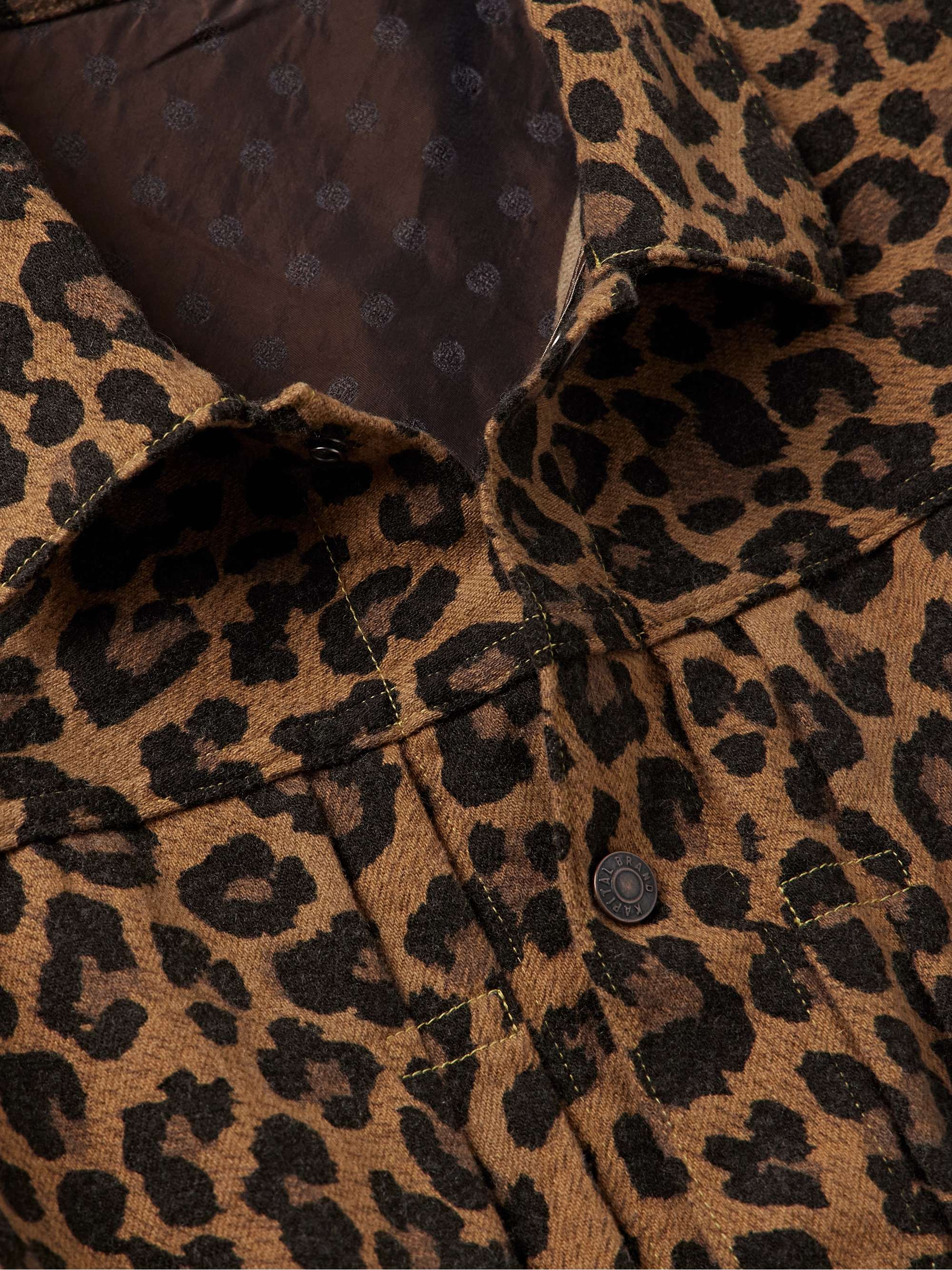 Leopard-Print Brushed Cotton-Blend Twill Jacket view