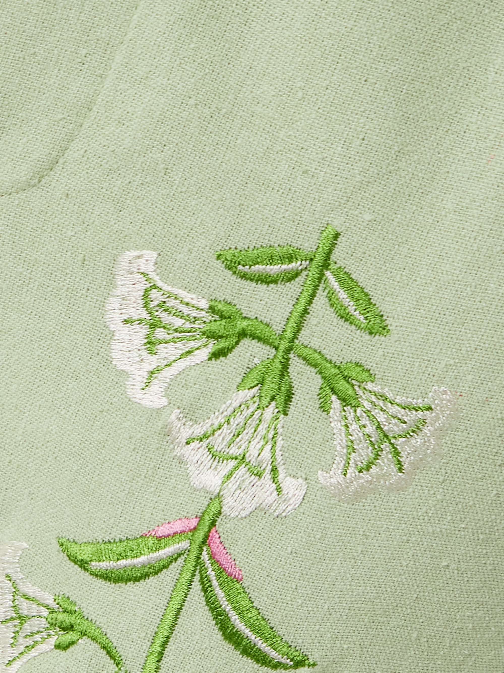 Charlie embroidered slubbed silk flared pants view