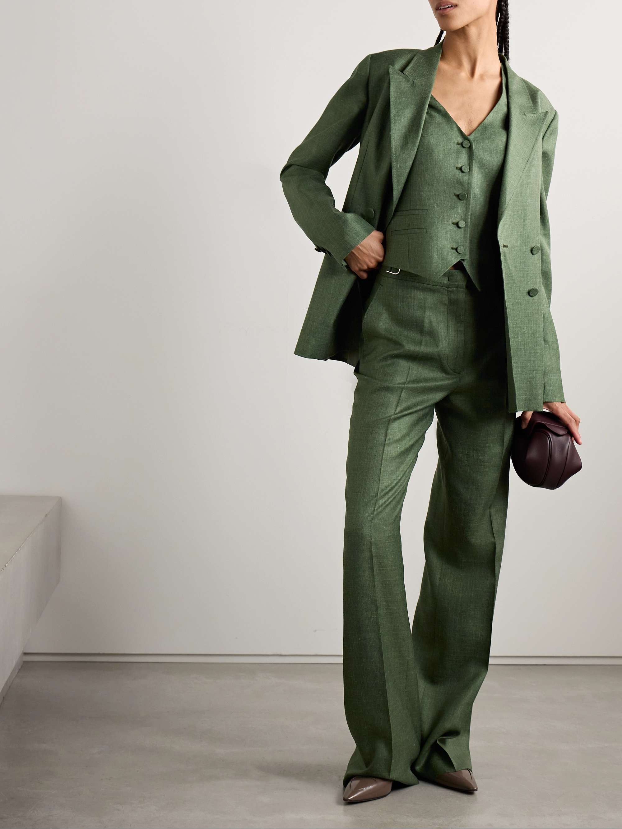 Coleridge wool, silk and linen-blend twill vest view