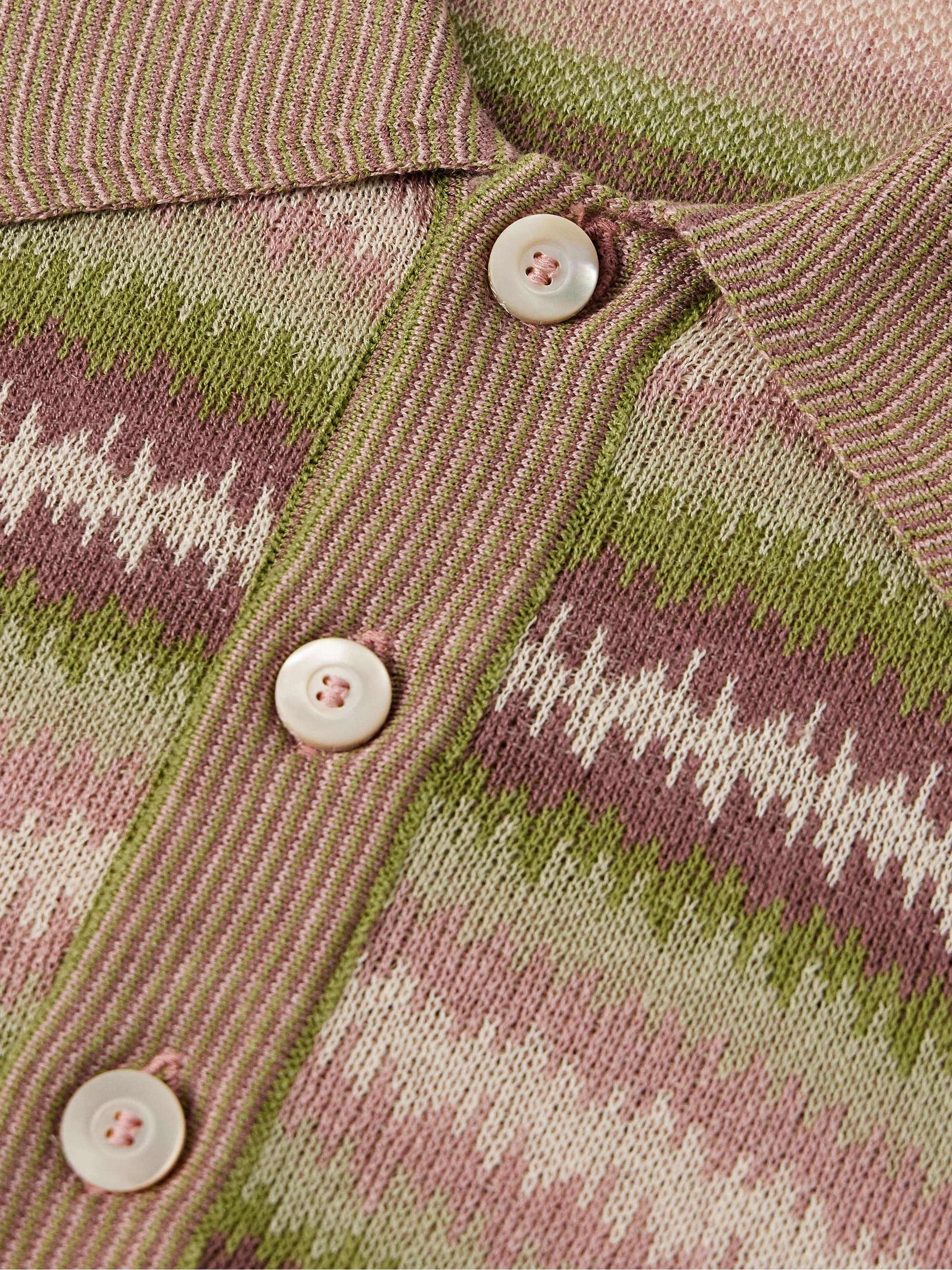 Striped Silk and Linen-Blend Polo Shirt view