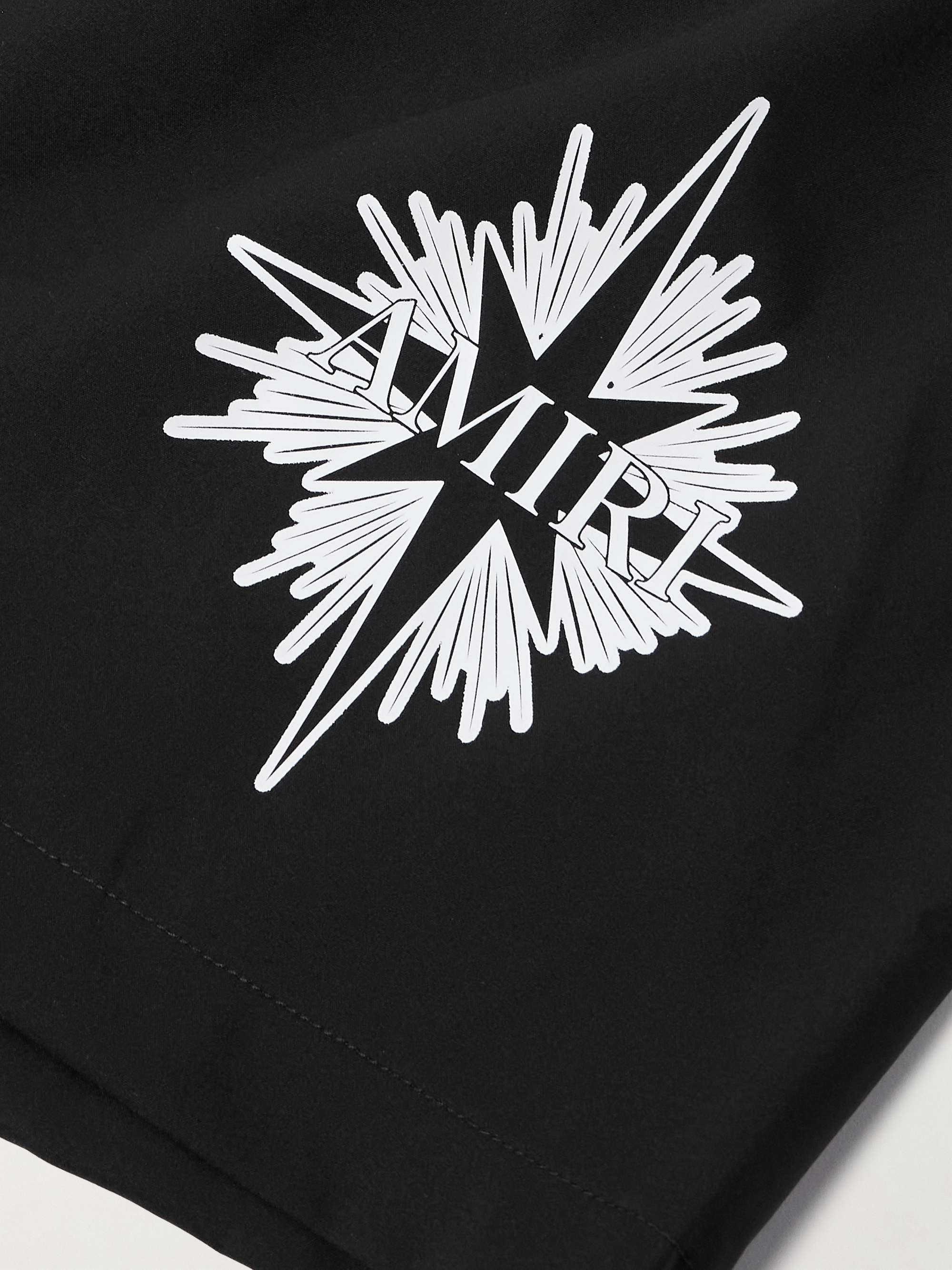 Starburst Straight-Leg Mid-Length Logo-Print Swim Shorts view