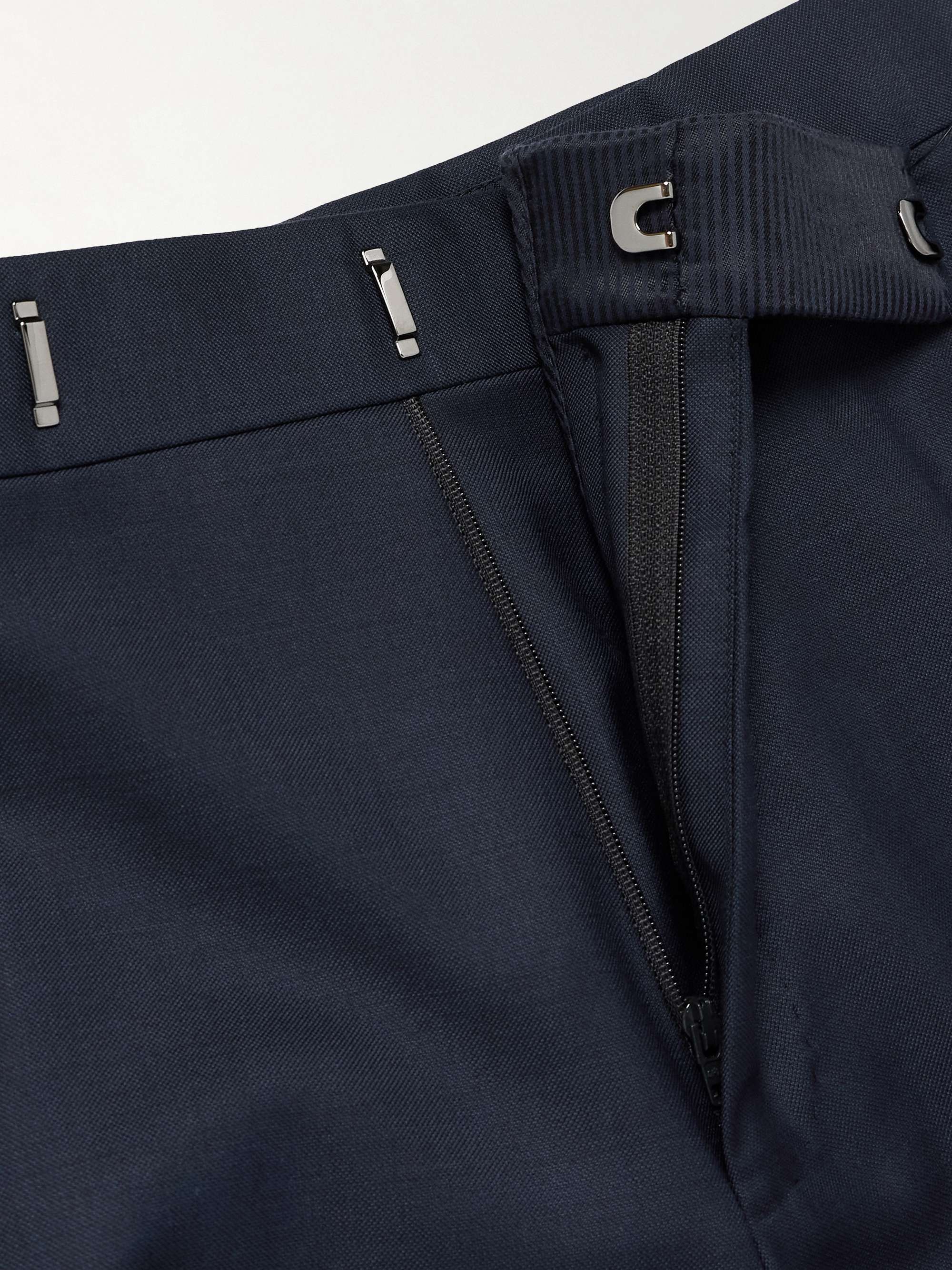 Shelton Straight-Leg Sharkskin Wool Trousers view