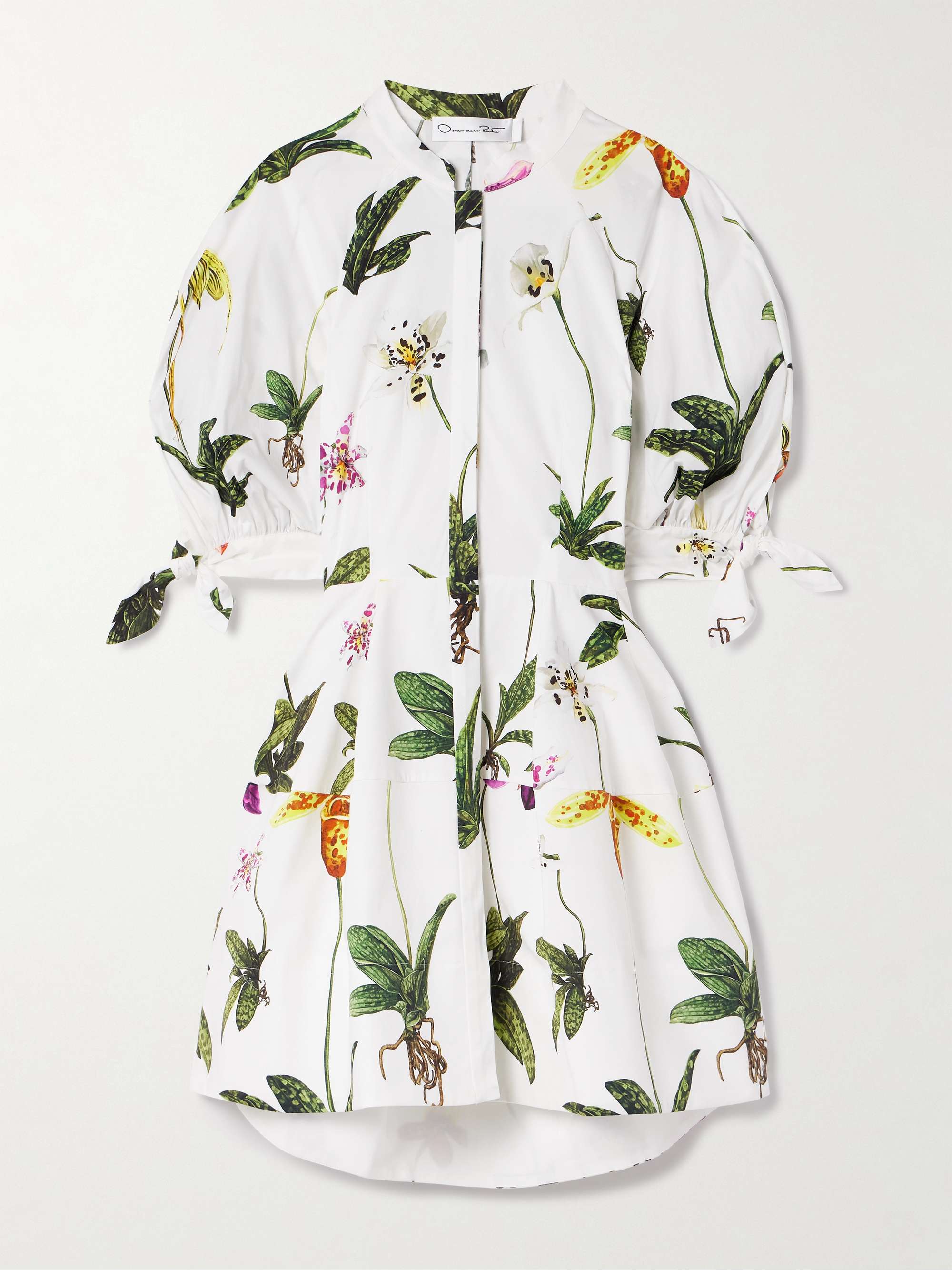 Floral-print cotton-blend poplin mini shirt dress hero visual