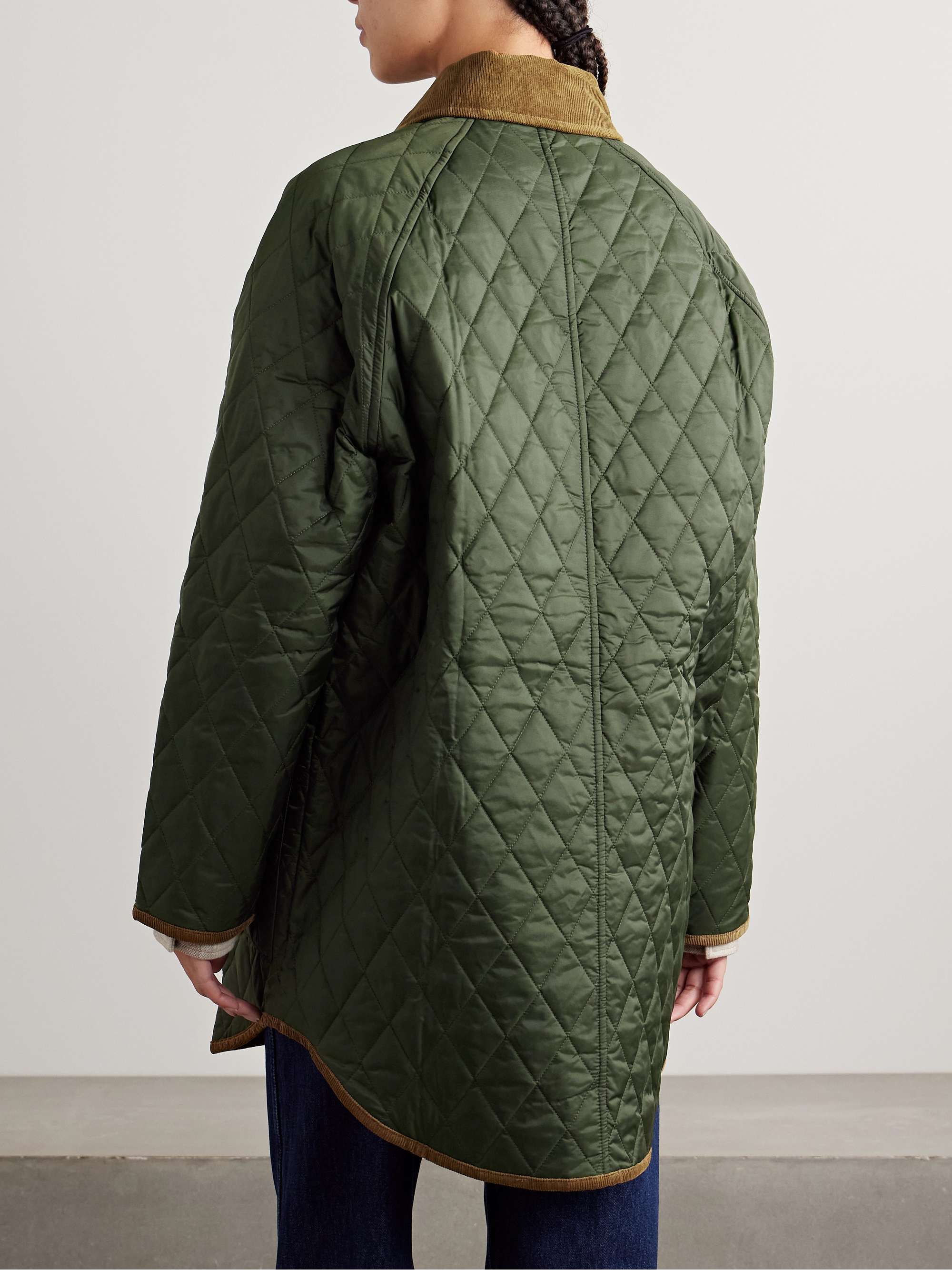 Liddesdale cotton corduroy-trimmed padded quilted shell jacket view