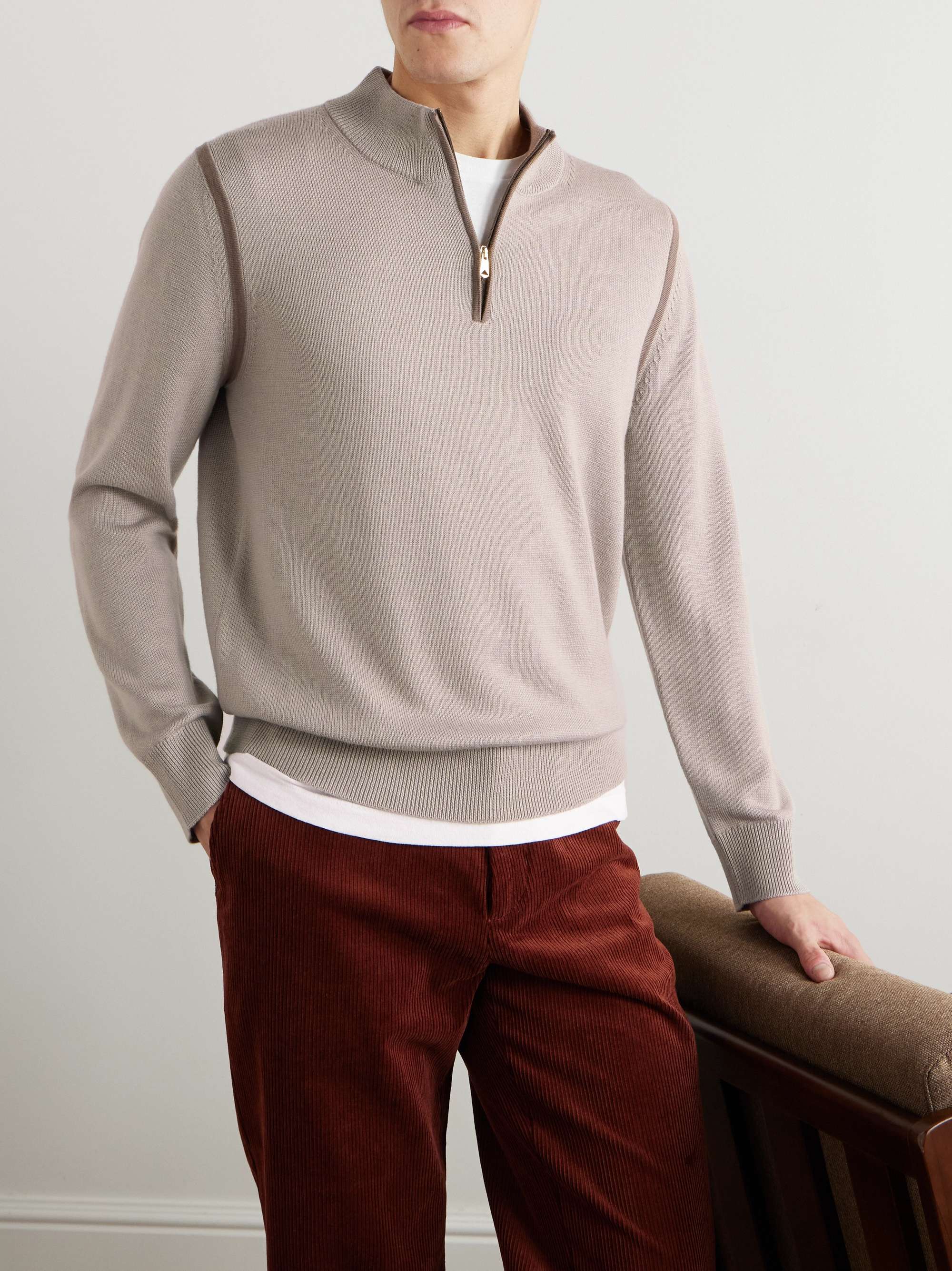 Merino Wool Half-Zip Sweater view