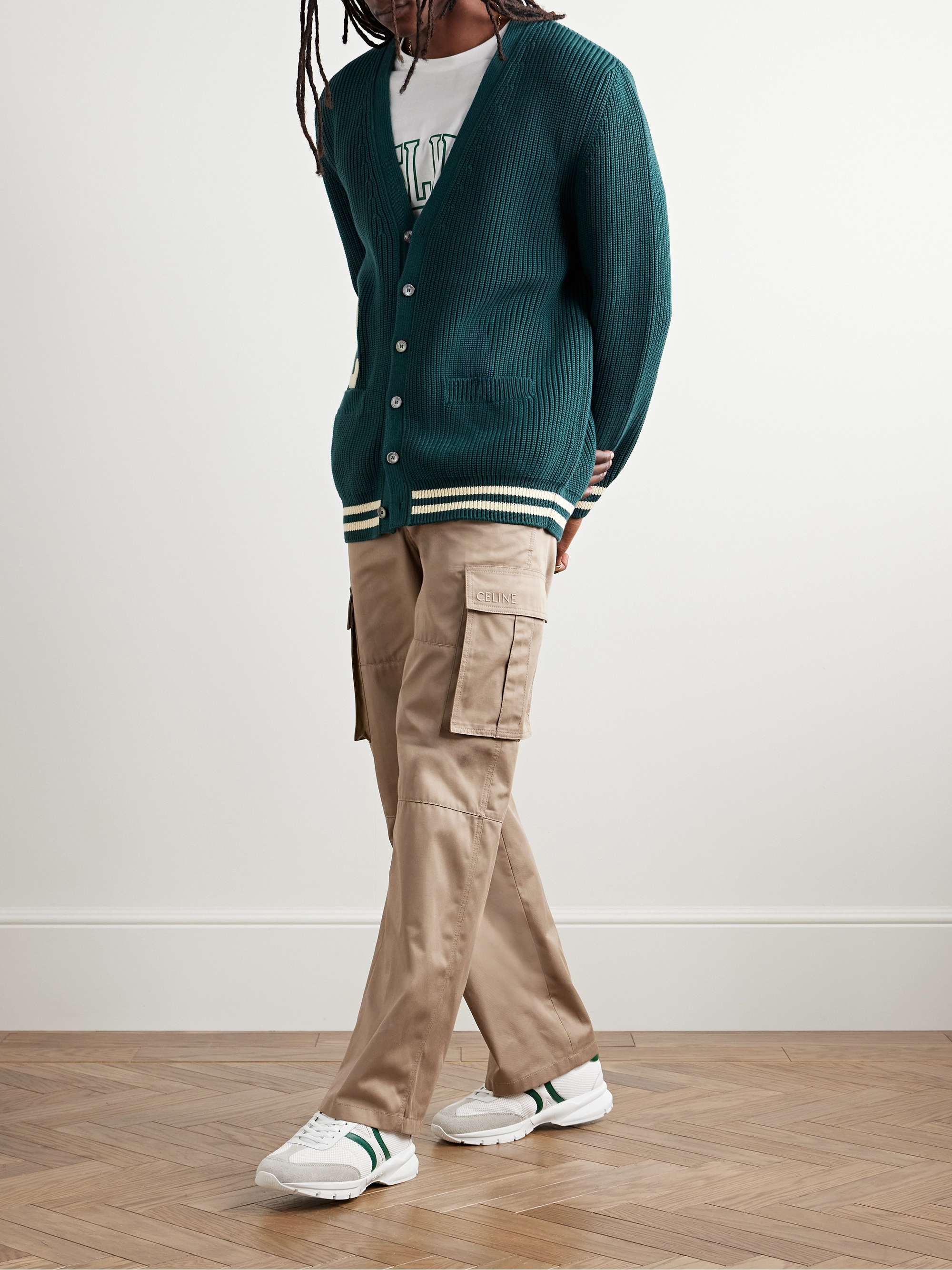 Straight-Leg Twill Cargo Trousers view
