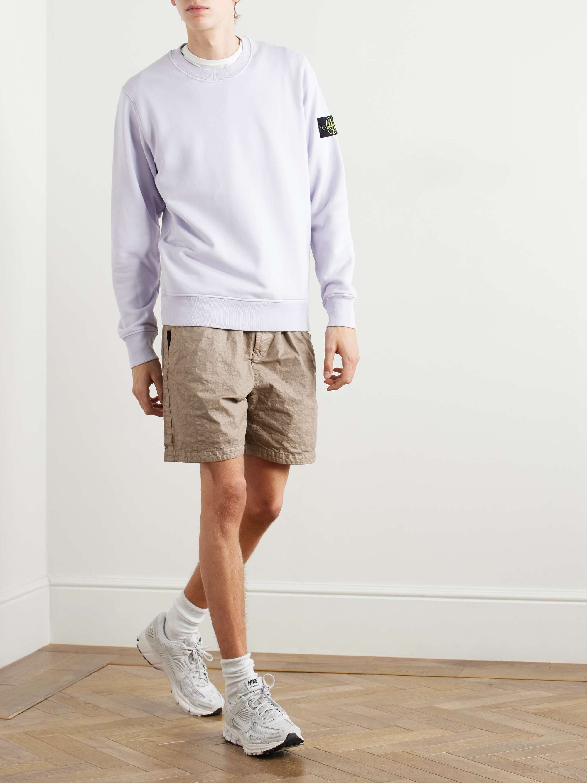 Panama-TC Straight-Leg Belted Garment-Dyed Nylon Bermuda Shorts view