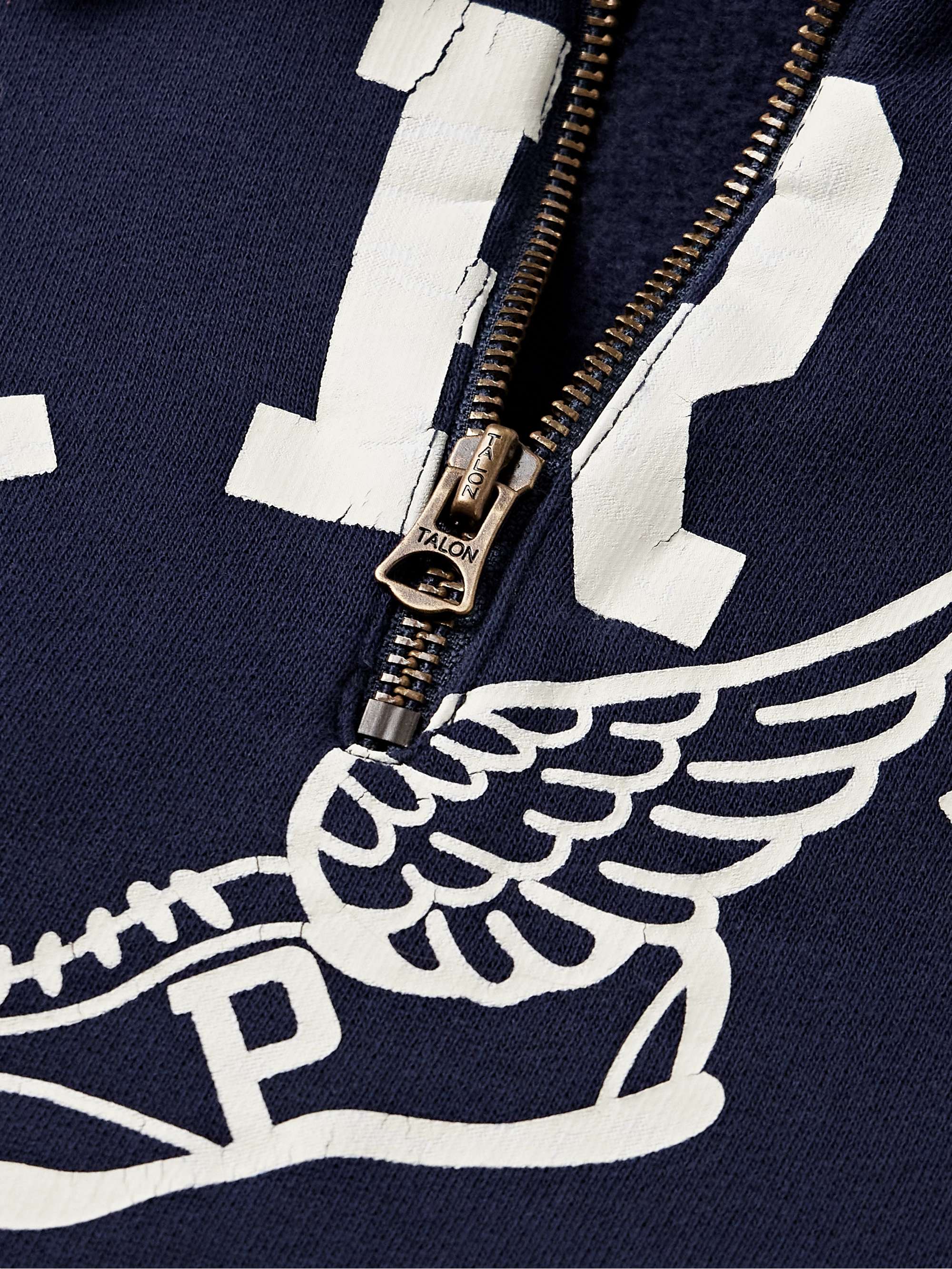Logo-Print Cotton-Blend Jersey Half-Zip Sweatshirt view