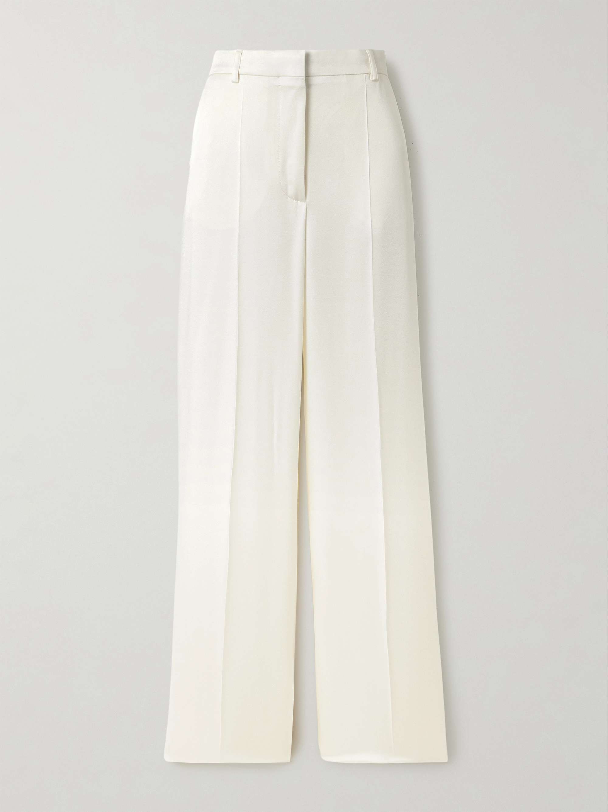 Wide-leg pleated crepe pants hero visual