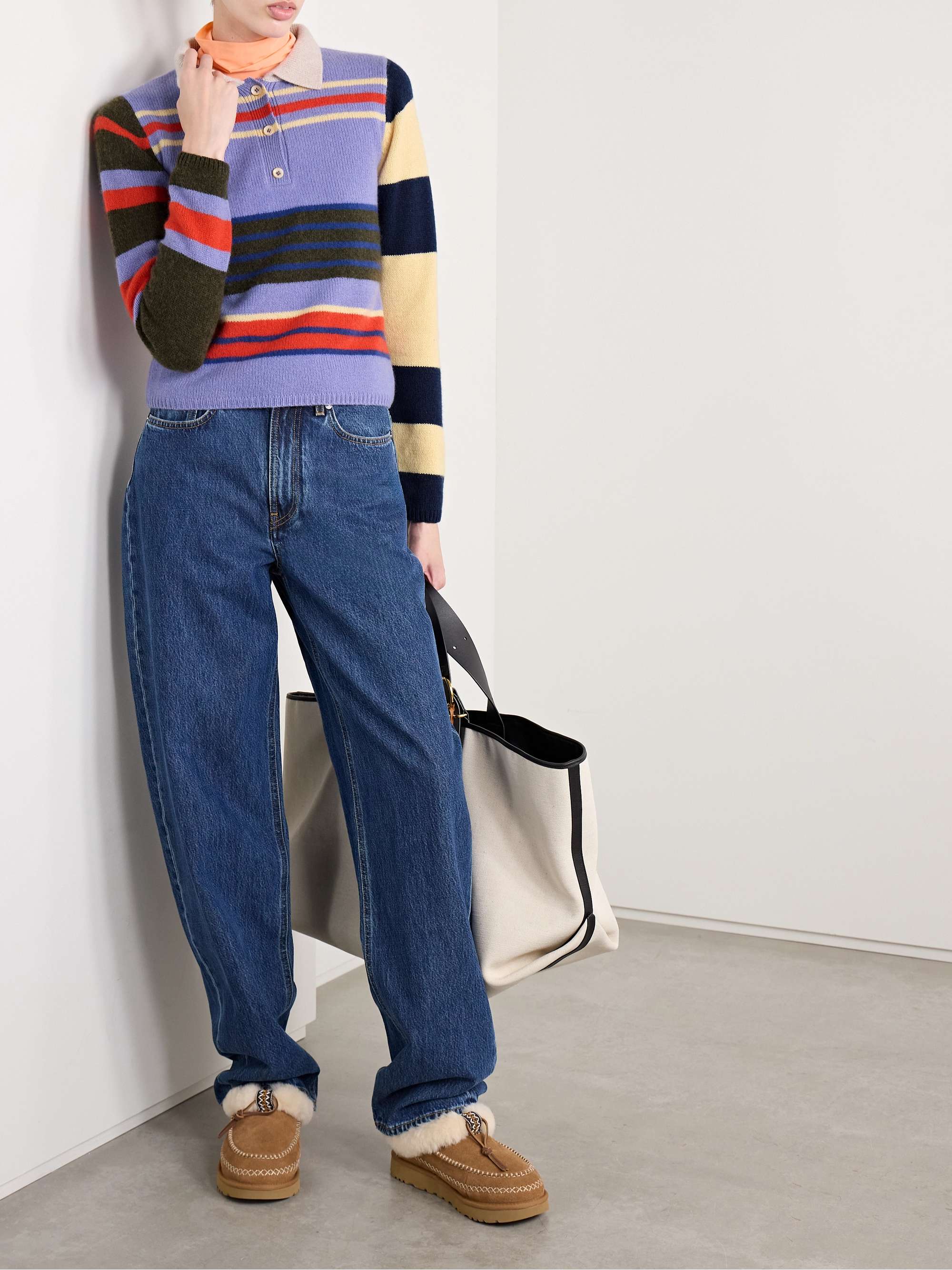Chaos striped cashmere polo sweater view