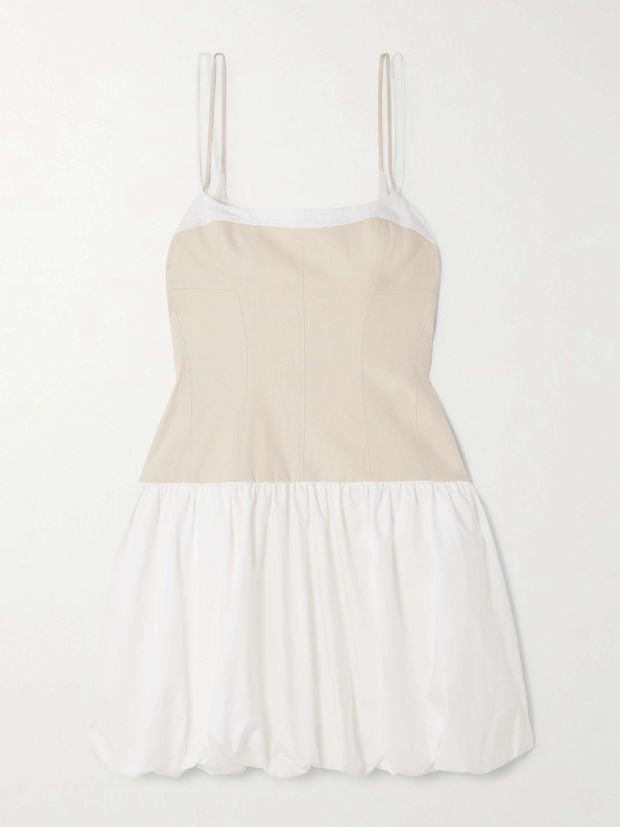 Fifi linen-blend and gathered cotton-blend poplin mini dress hero visual