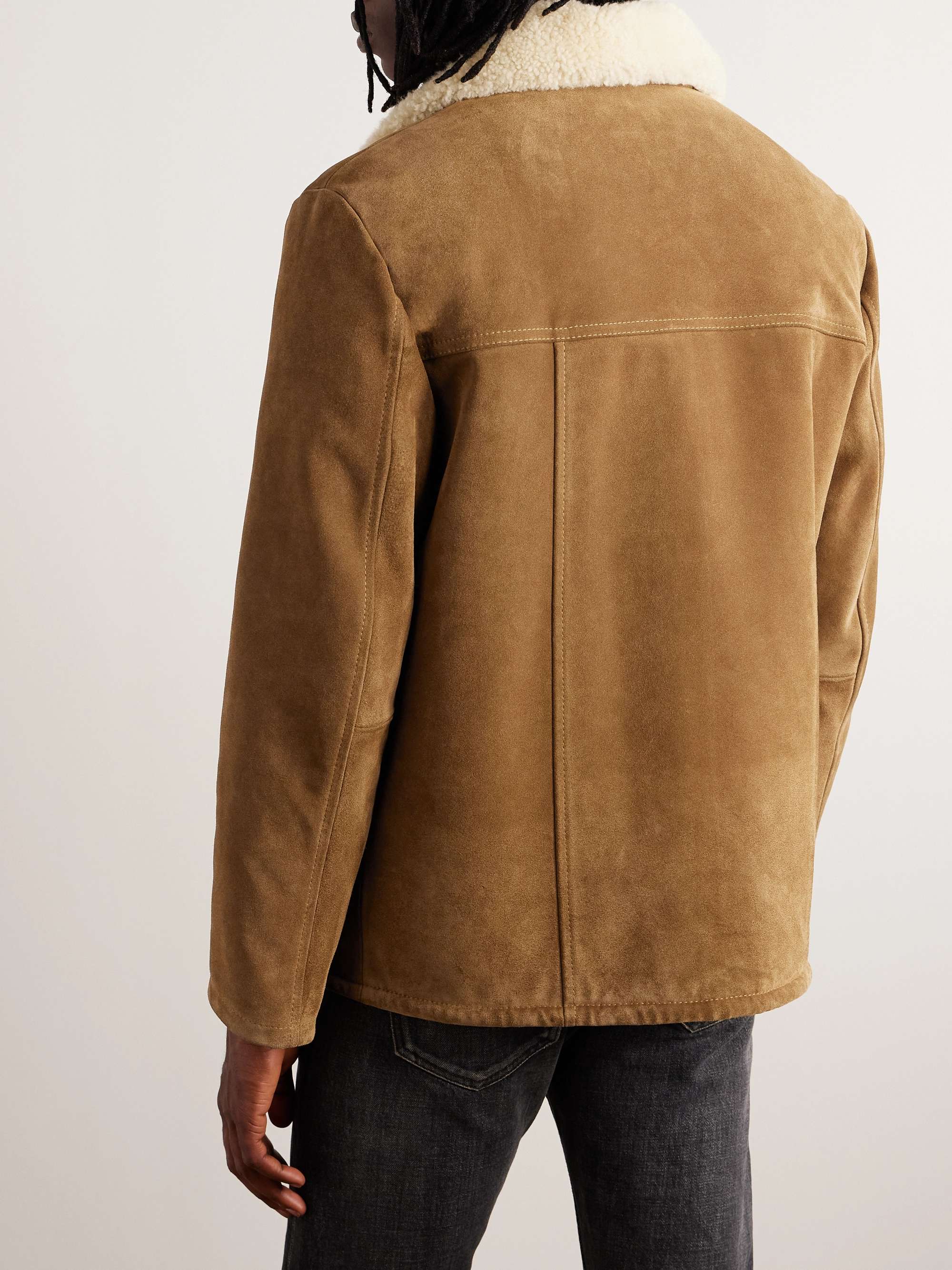 Shearling-Lined Suede Jacket view