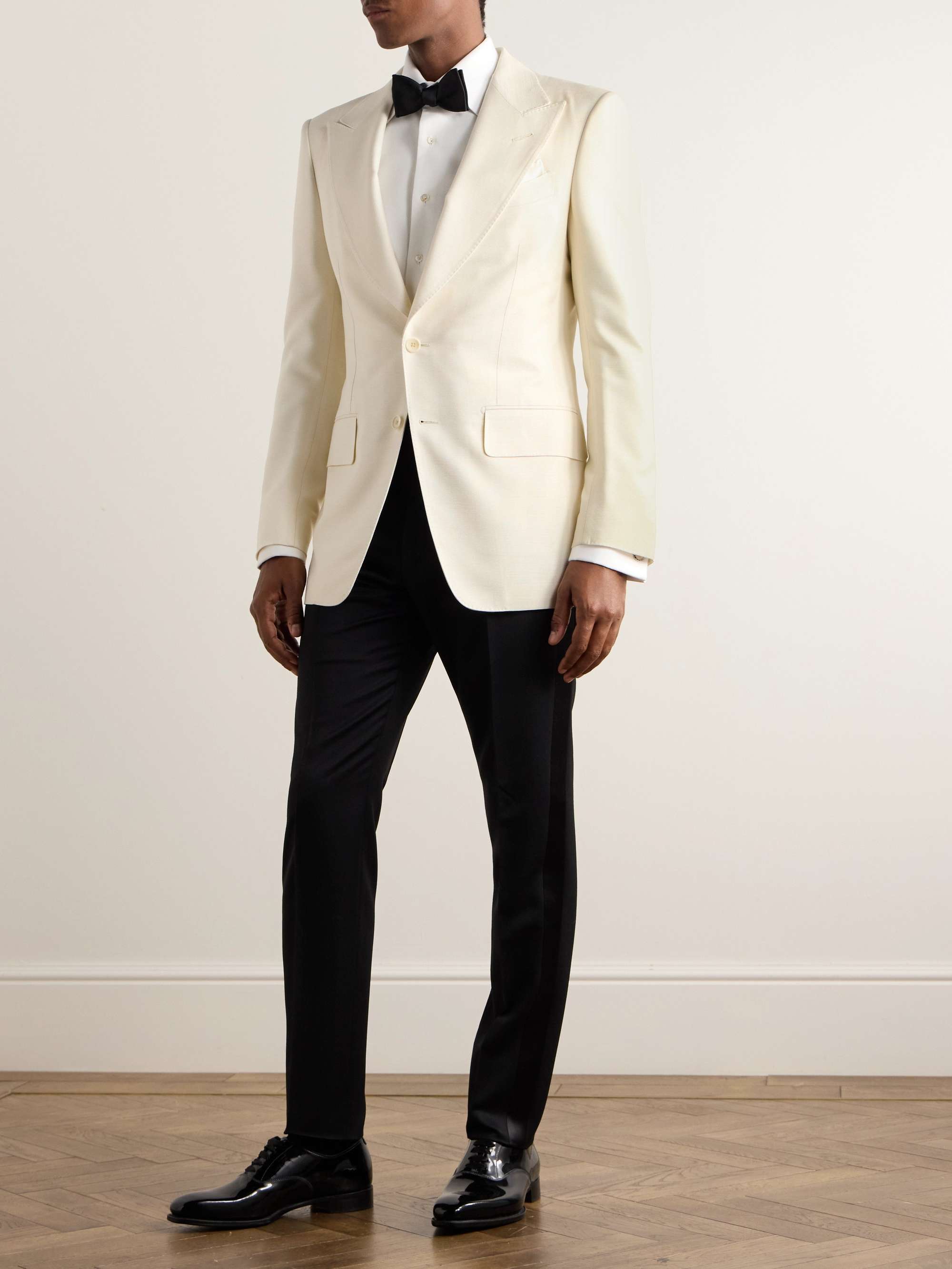 Slim-Fit Grain de Poudre Silk Tuxedo Jacket view